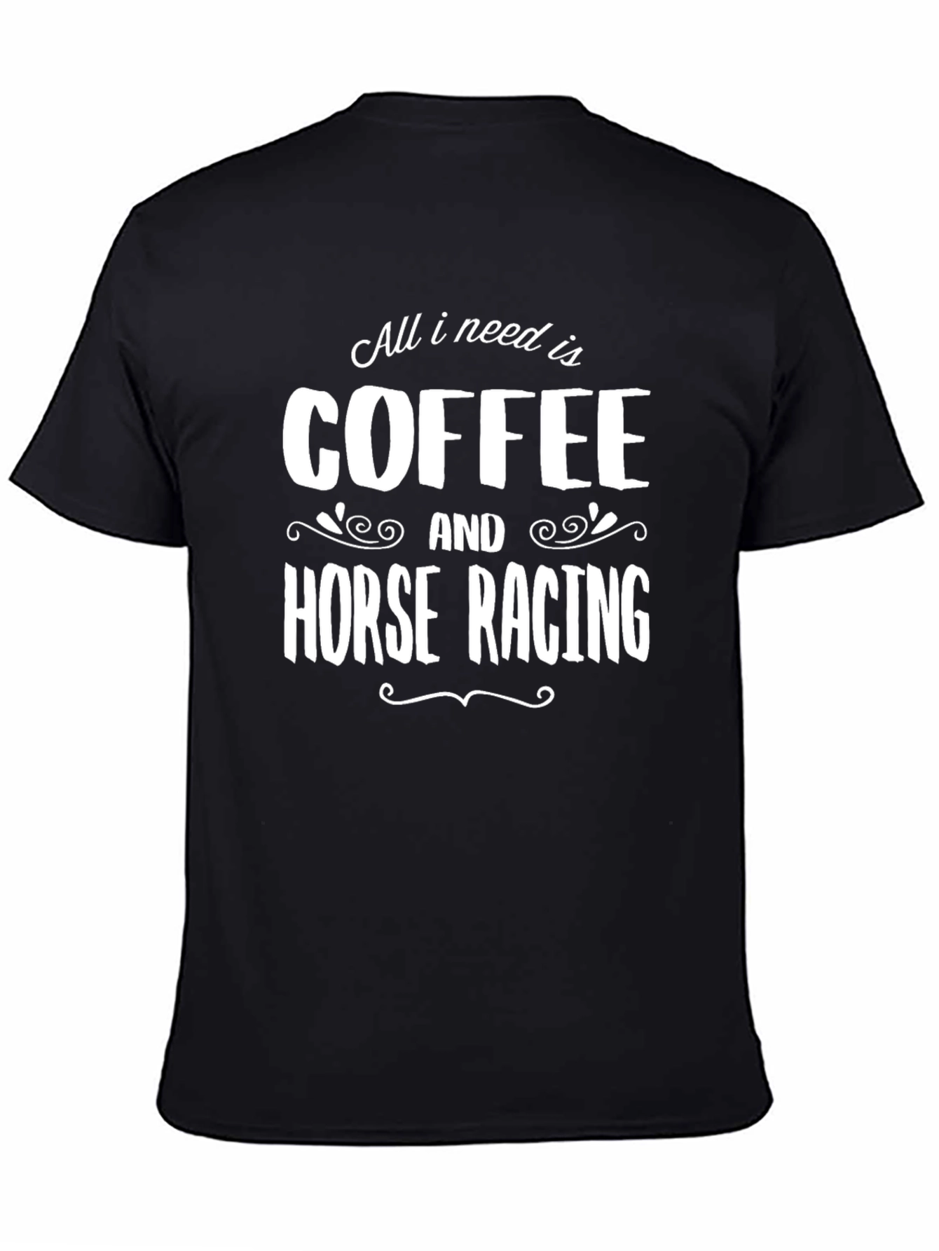 Black Coffee & Horse Racing T-Shirt - Graphic Tee view 4
