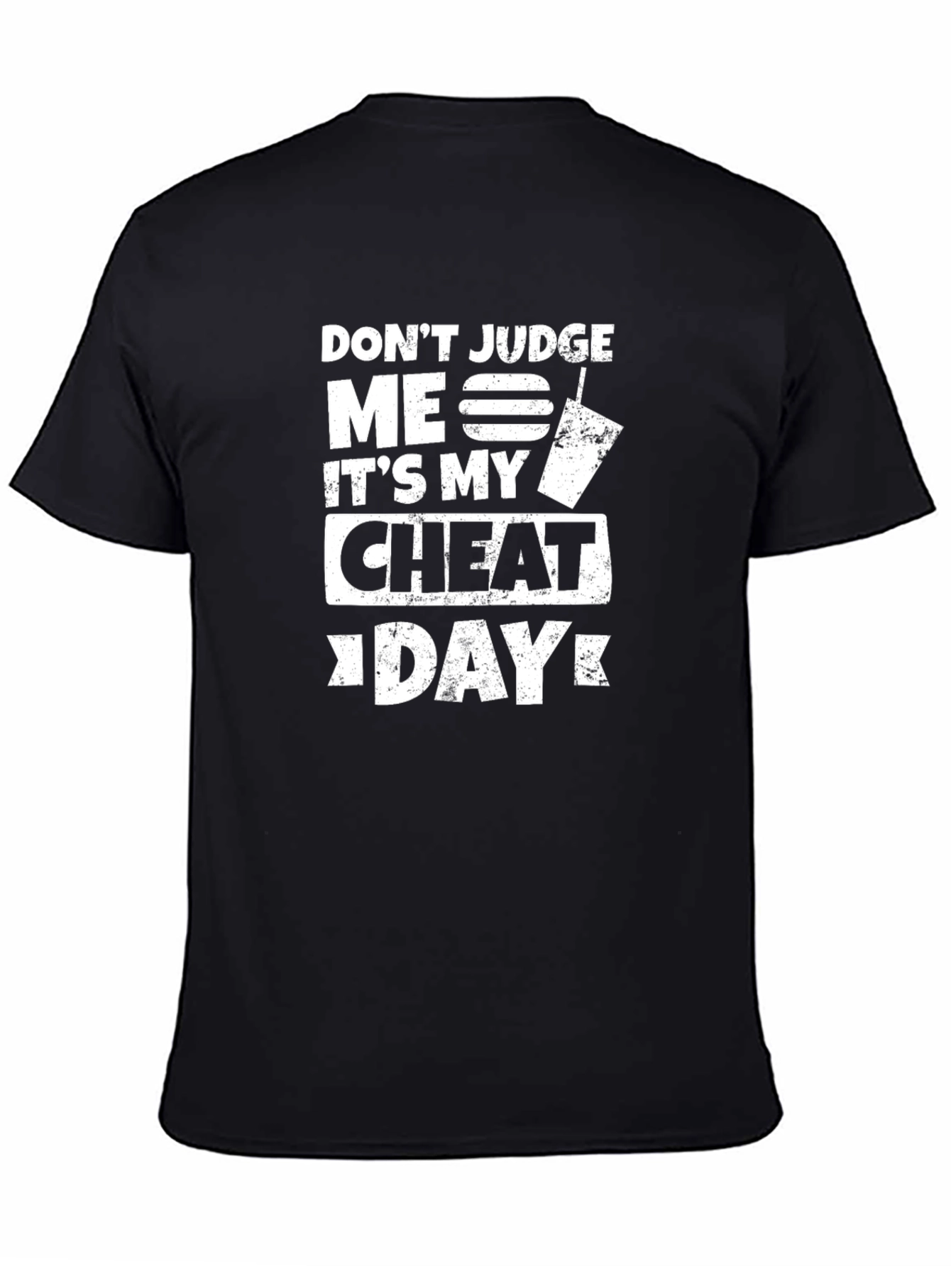 Black Don't Judge Me Cheat Day Black Graphic T-Shirt view 4