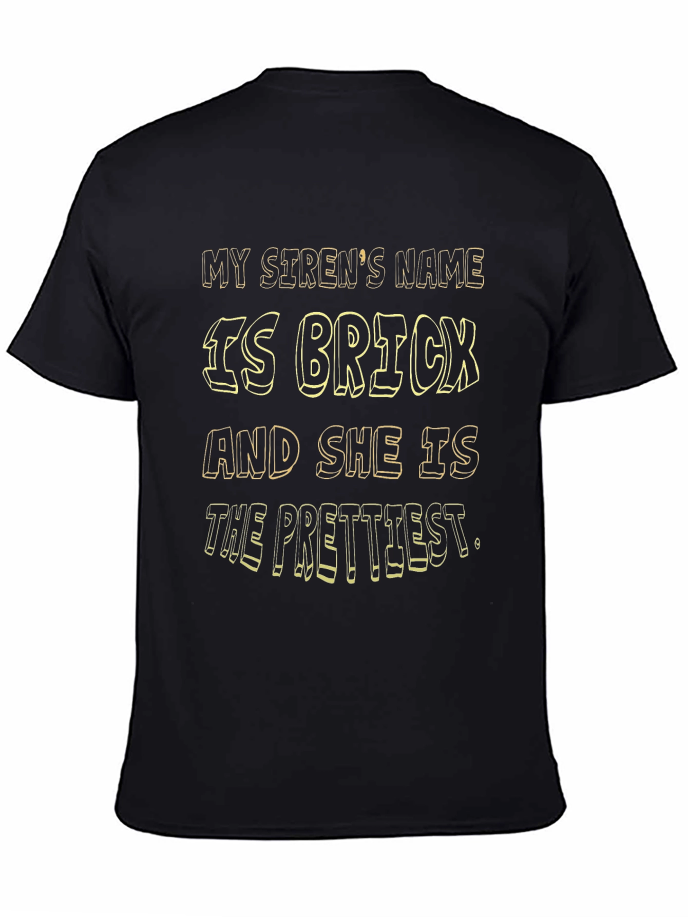 Black "My Siren's Name is Brick" Graphic T-Shirt view 4