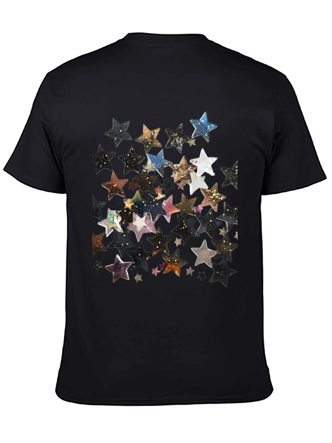 Black Starry Night Black T-Shirt view 4
