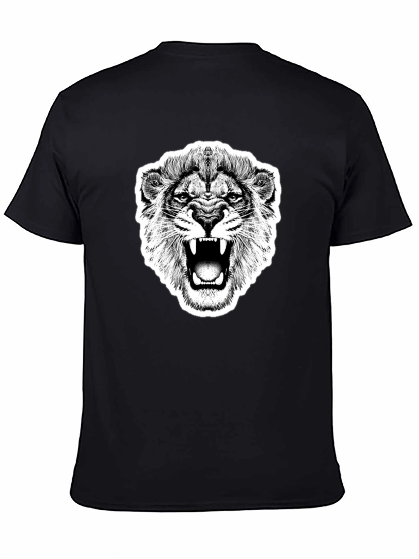 Black Lion Graphic Black T-Shirt - Bold Statement Tee view 4