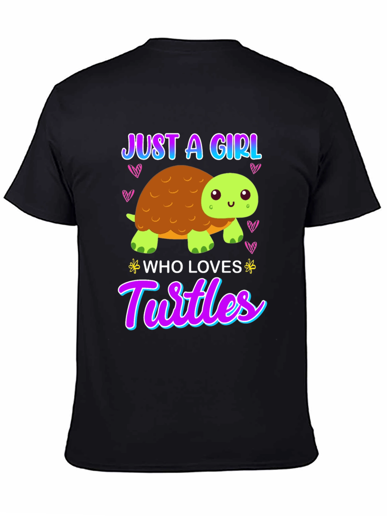 Black Girl Who Loves Turtles T-Shirt - Cute Cartoon view 4
