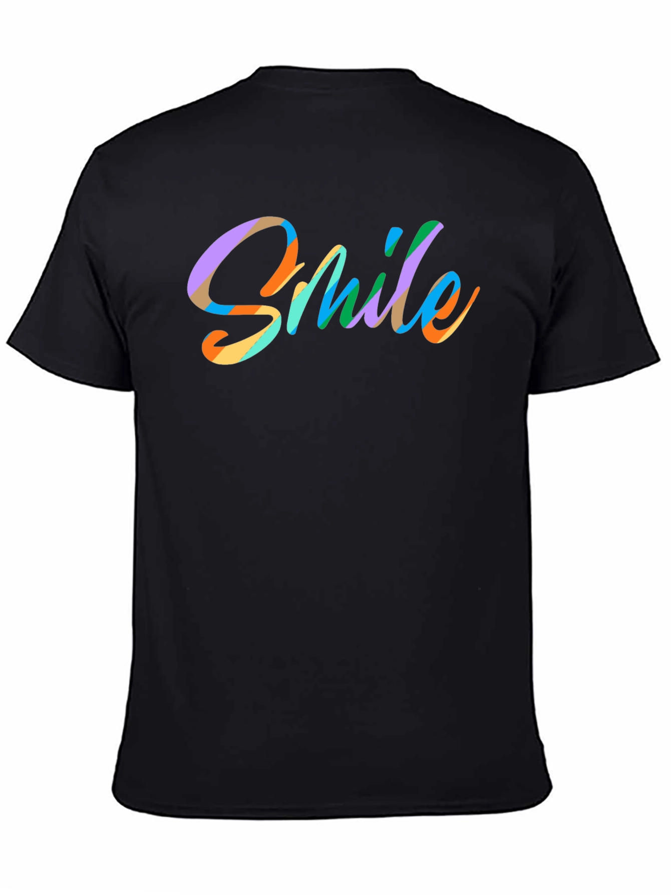 Black Smile Graphic Print Black T-Shirt view 4