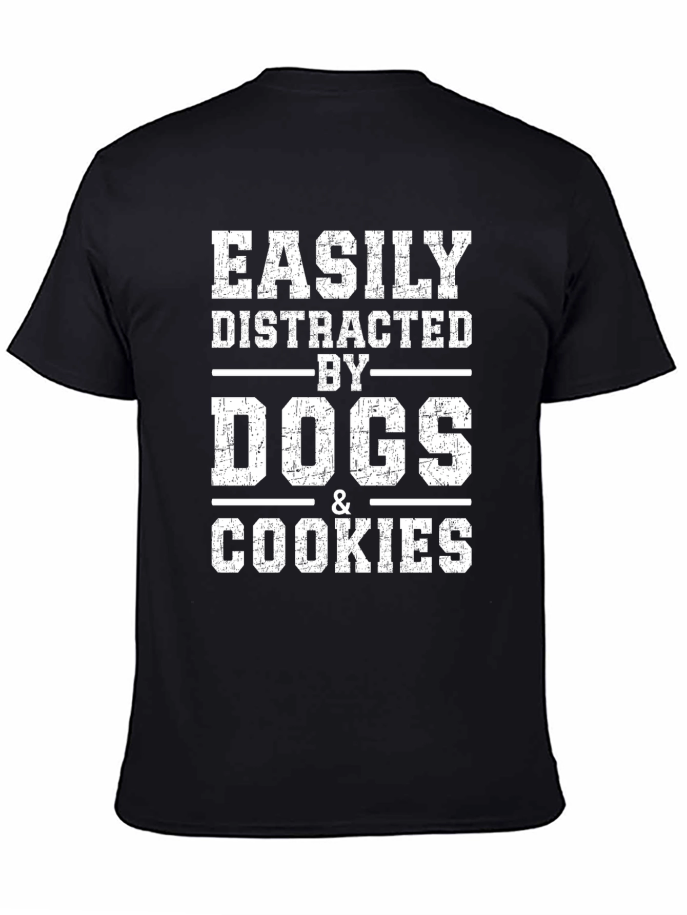 Black Easily Distracted By Dogs & Cookies T-Shirt view 4