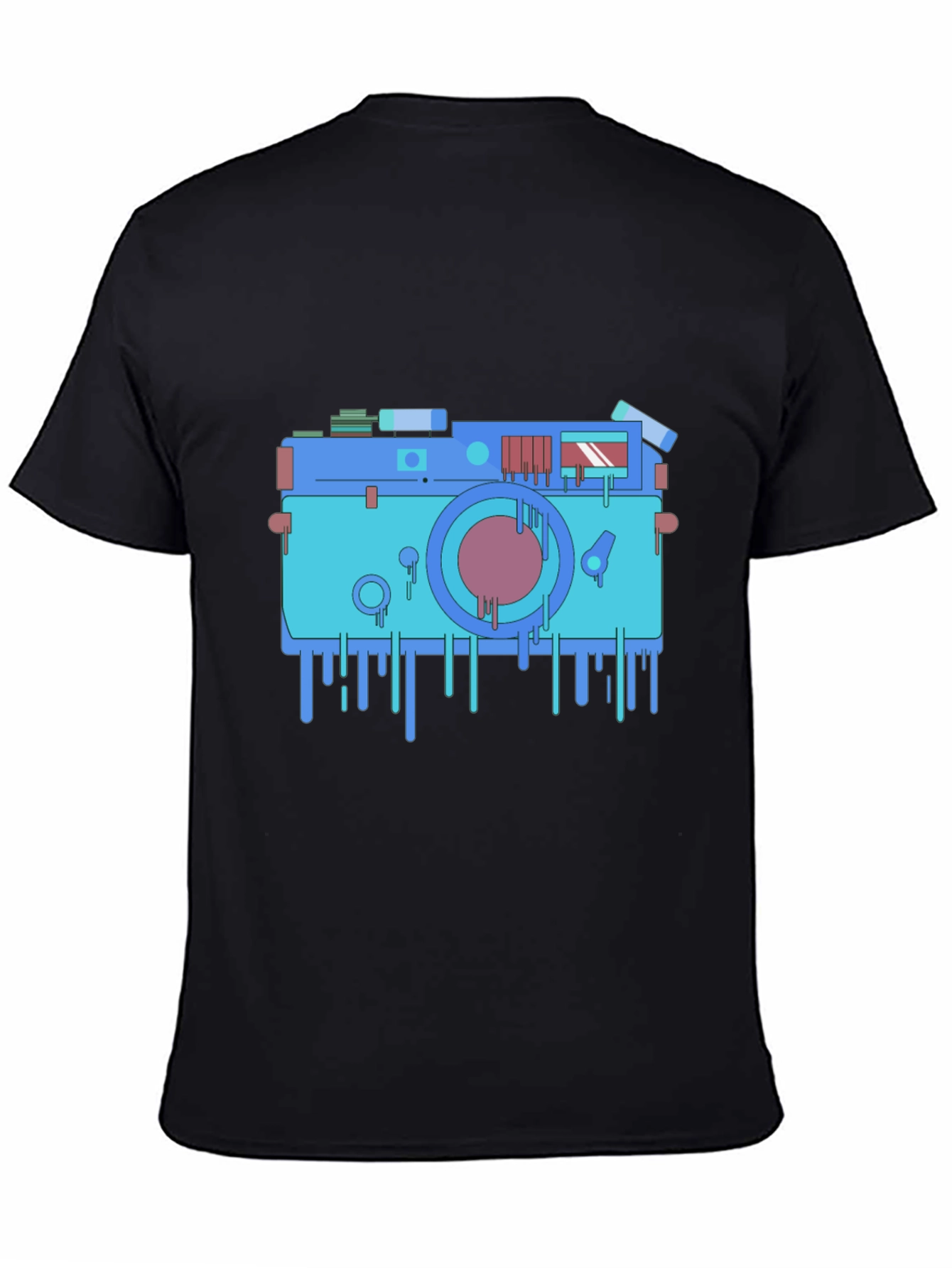 Black Retro Camera Graphic Tee - Cool Photo Lover Shirt view 4
