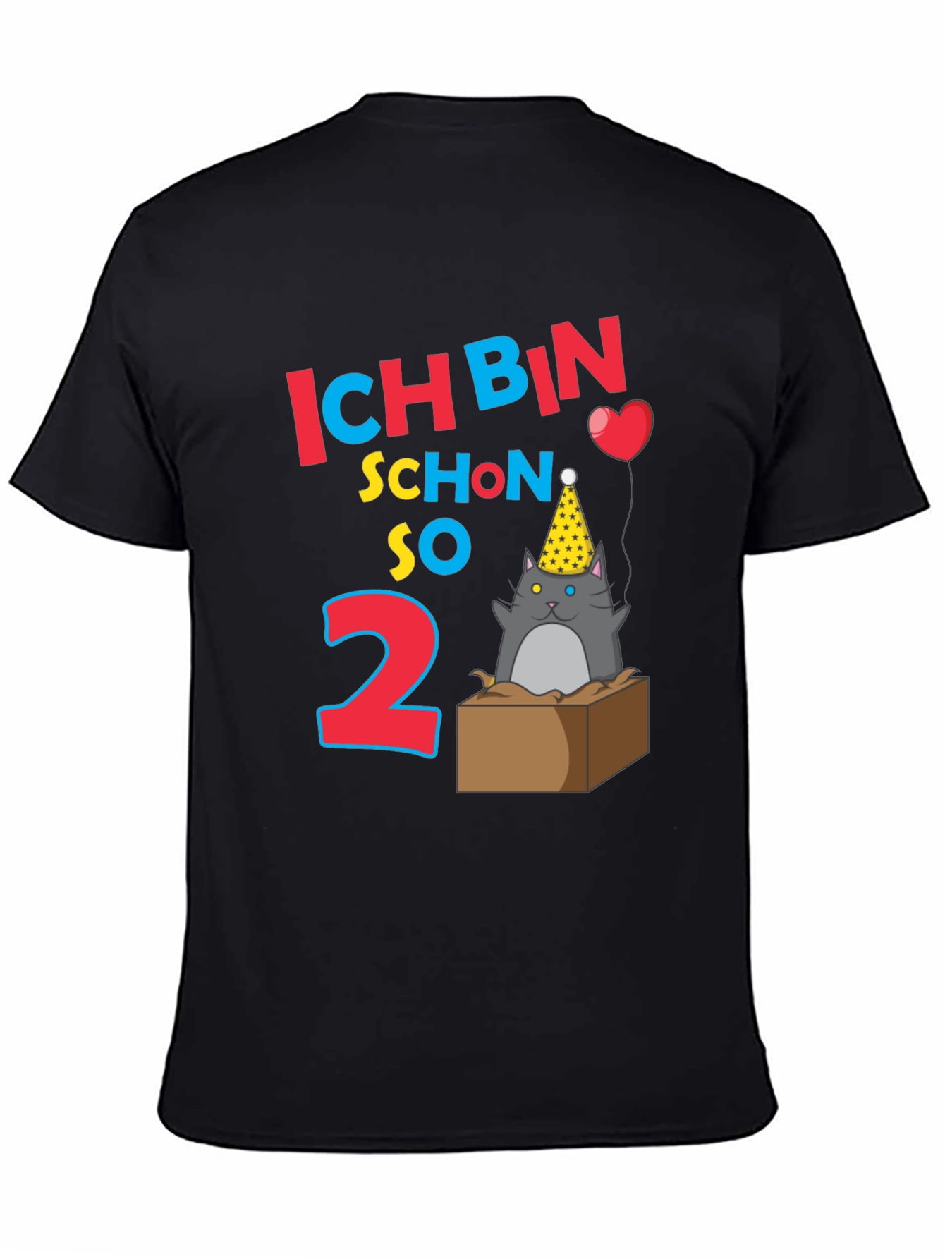 Black Ich Bin Schon So 2 Birthday Cat T-Shirt view 4
