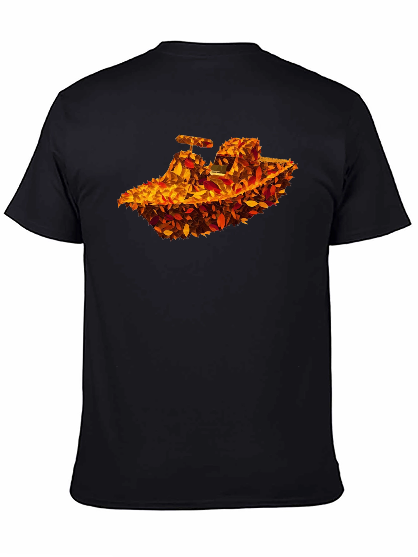 Black Autumn Leaves Tractor Graphic T-Shirt view 4
