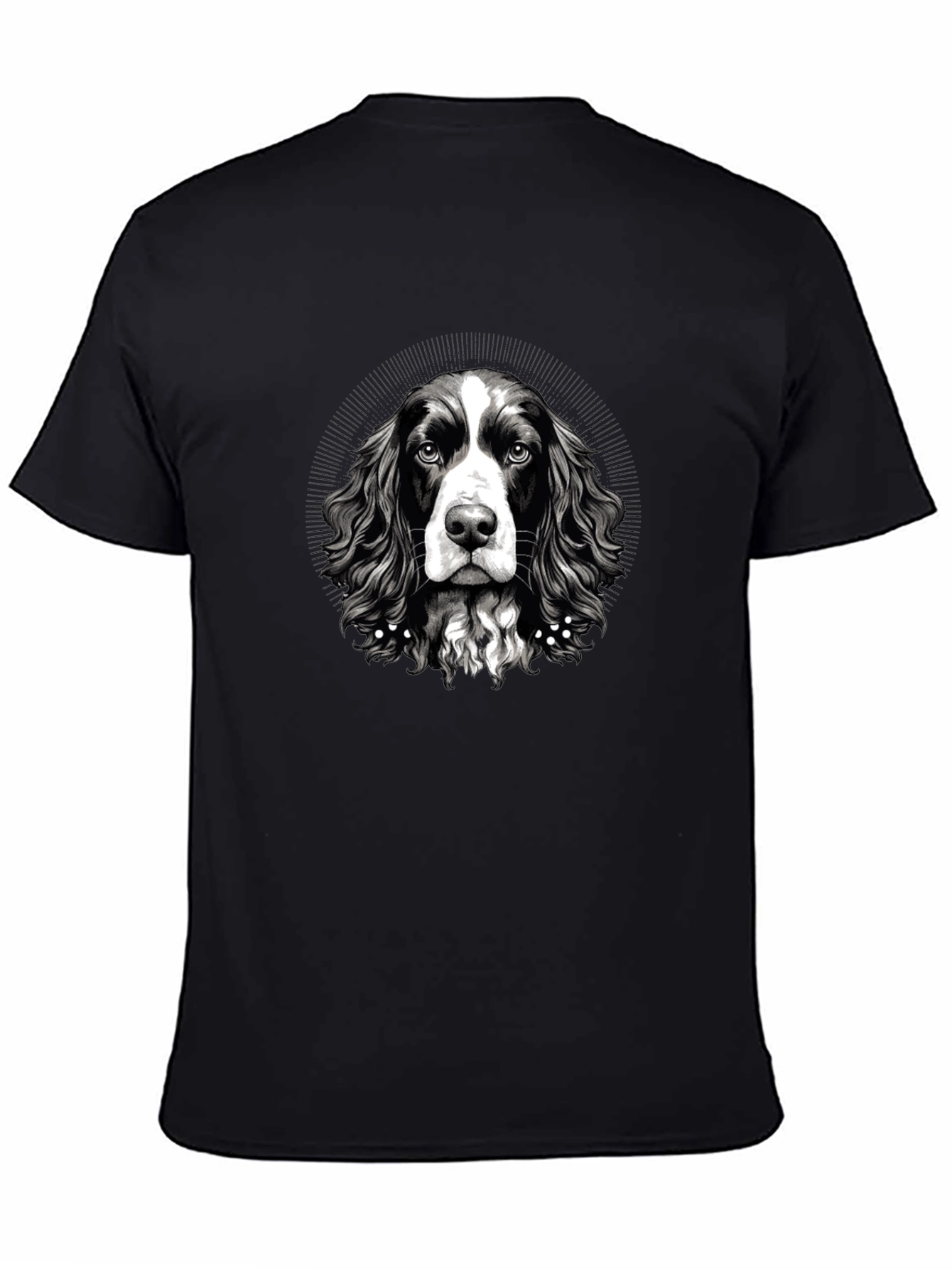 Black Dog Portrait Black T-Shirt - Men's Graphic Tee view 4