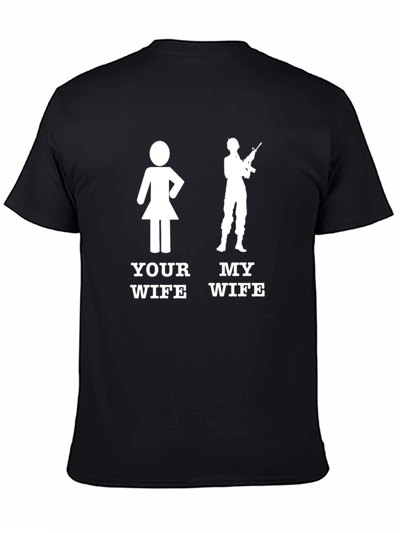 Black Funny 'Your Wife My Wife' Graphic Tee view 4