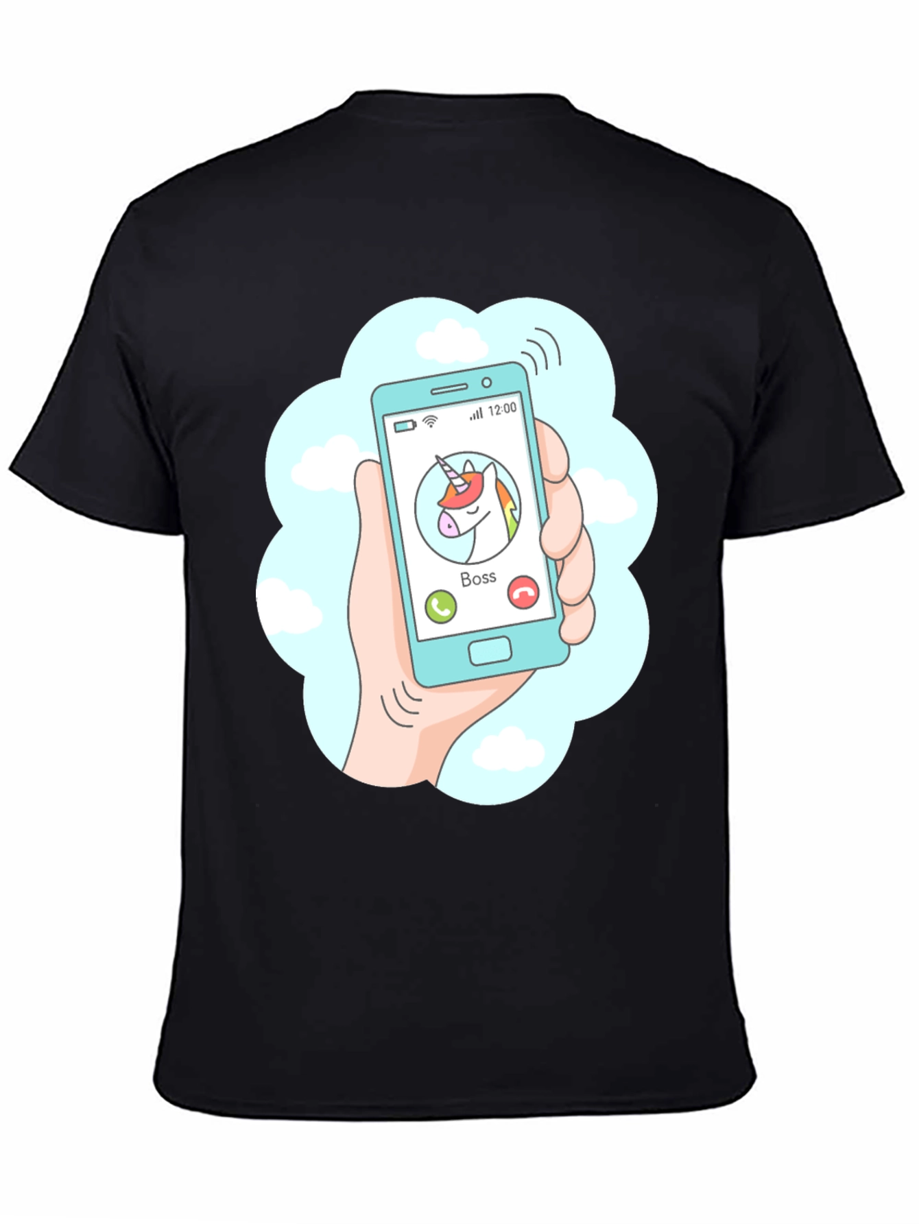 Black Unicorn Boss Calling T-Shirt view 4