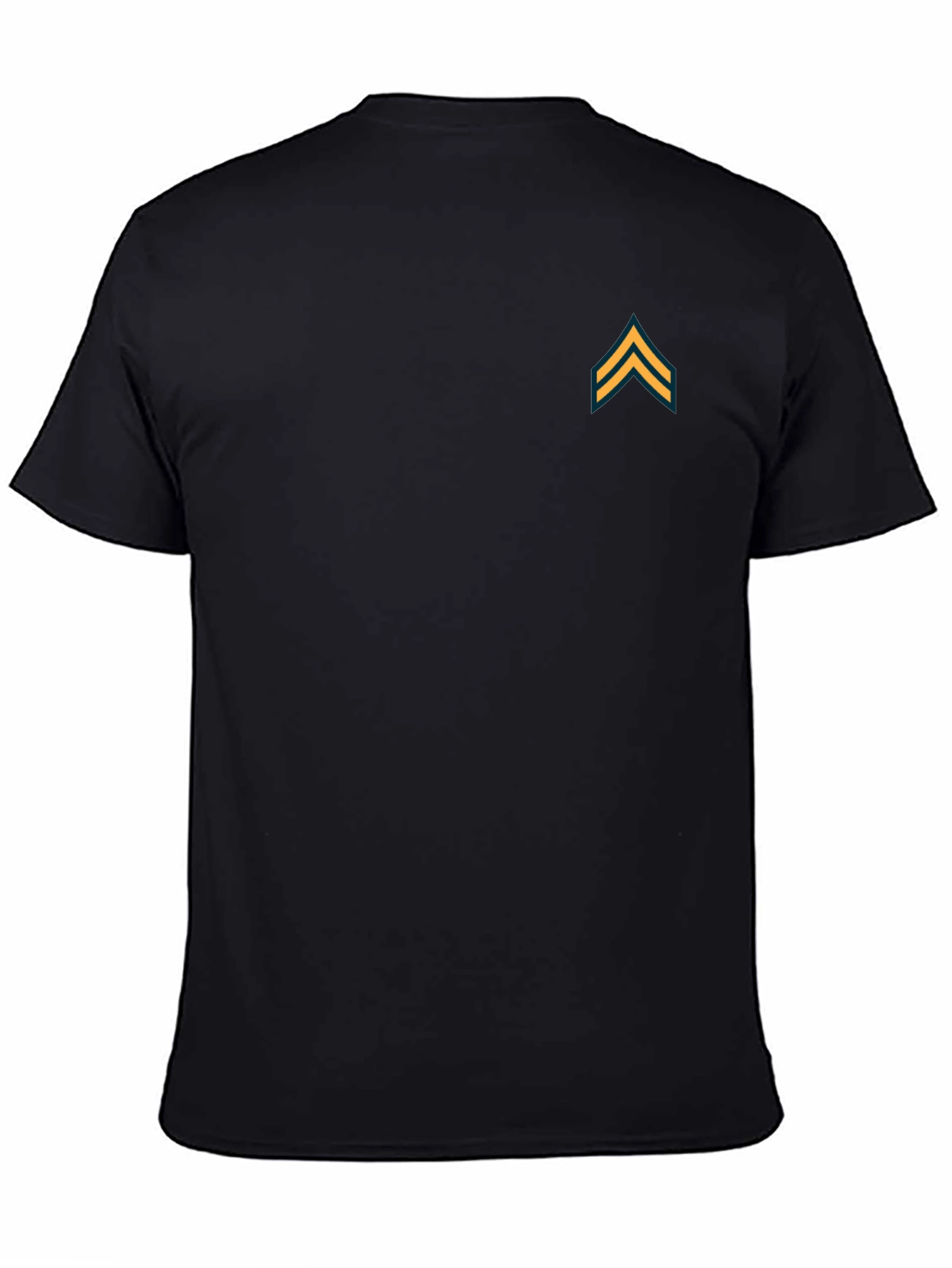Stylish Black T-Shirt with Chevron Design - 4