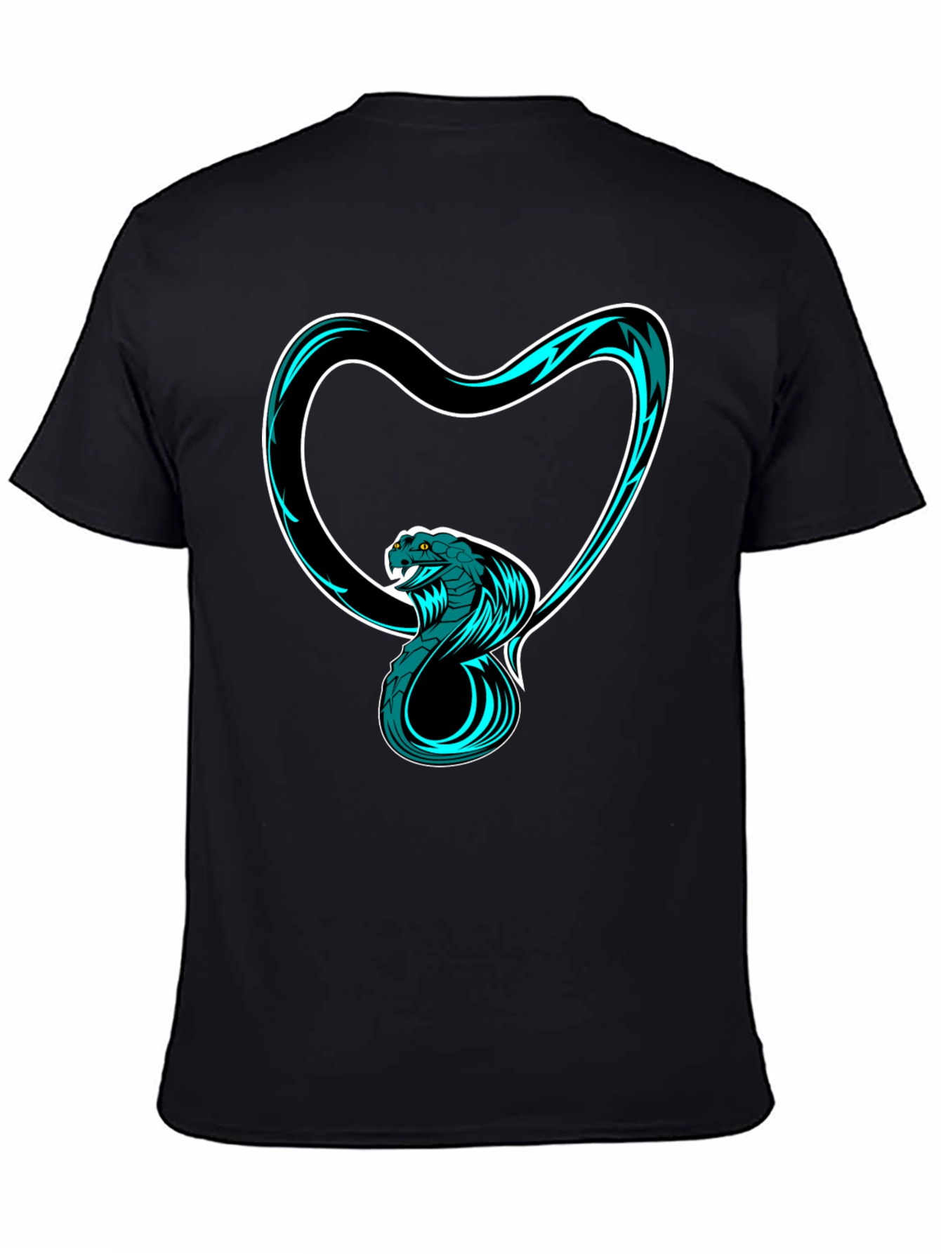 Black Cobra Heart Graphic Tee - Stylish Black T-Shirt view 4
