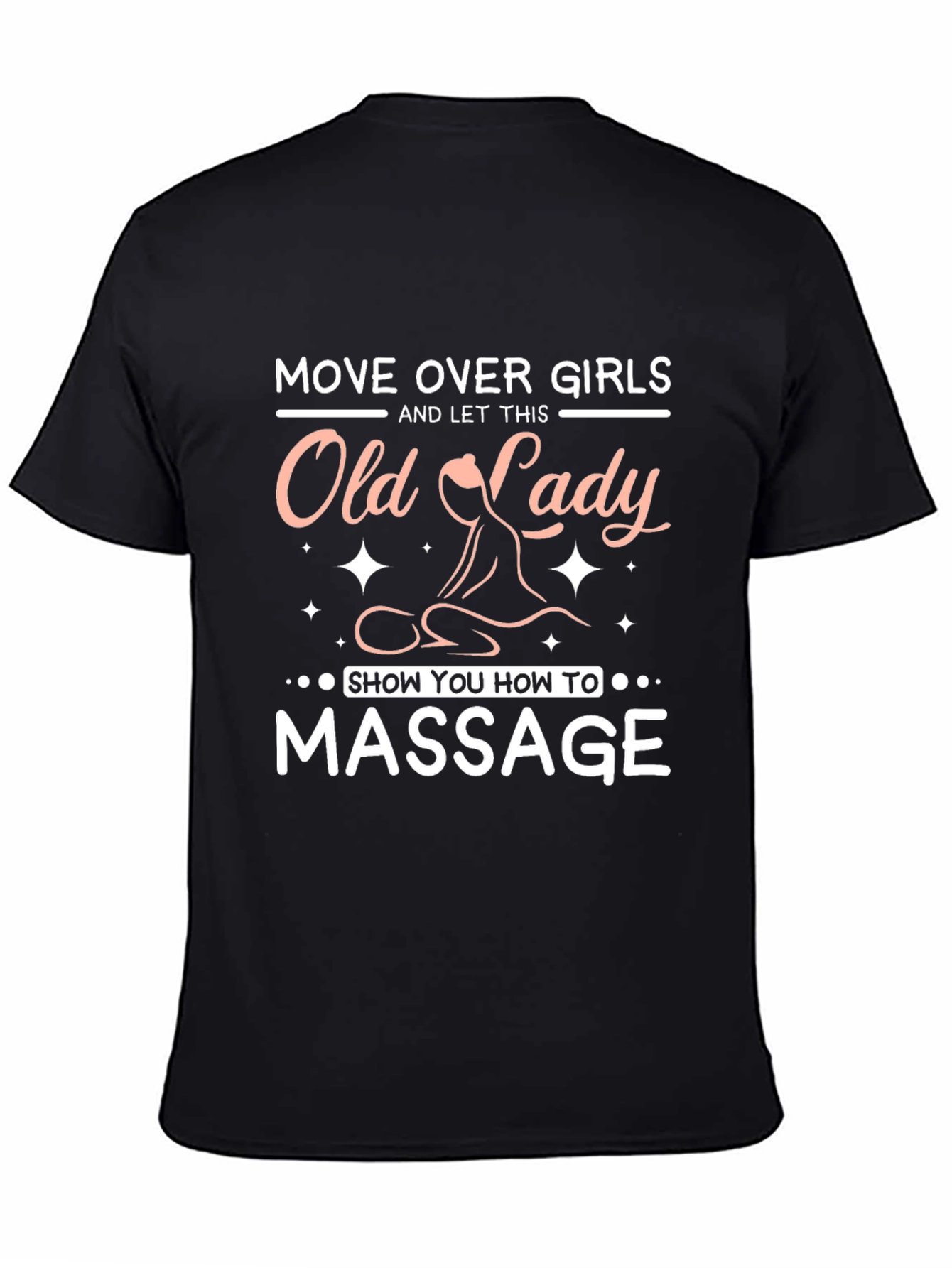 Black Massage Therapist Old Lady T-Shirt view 4