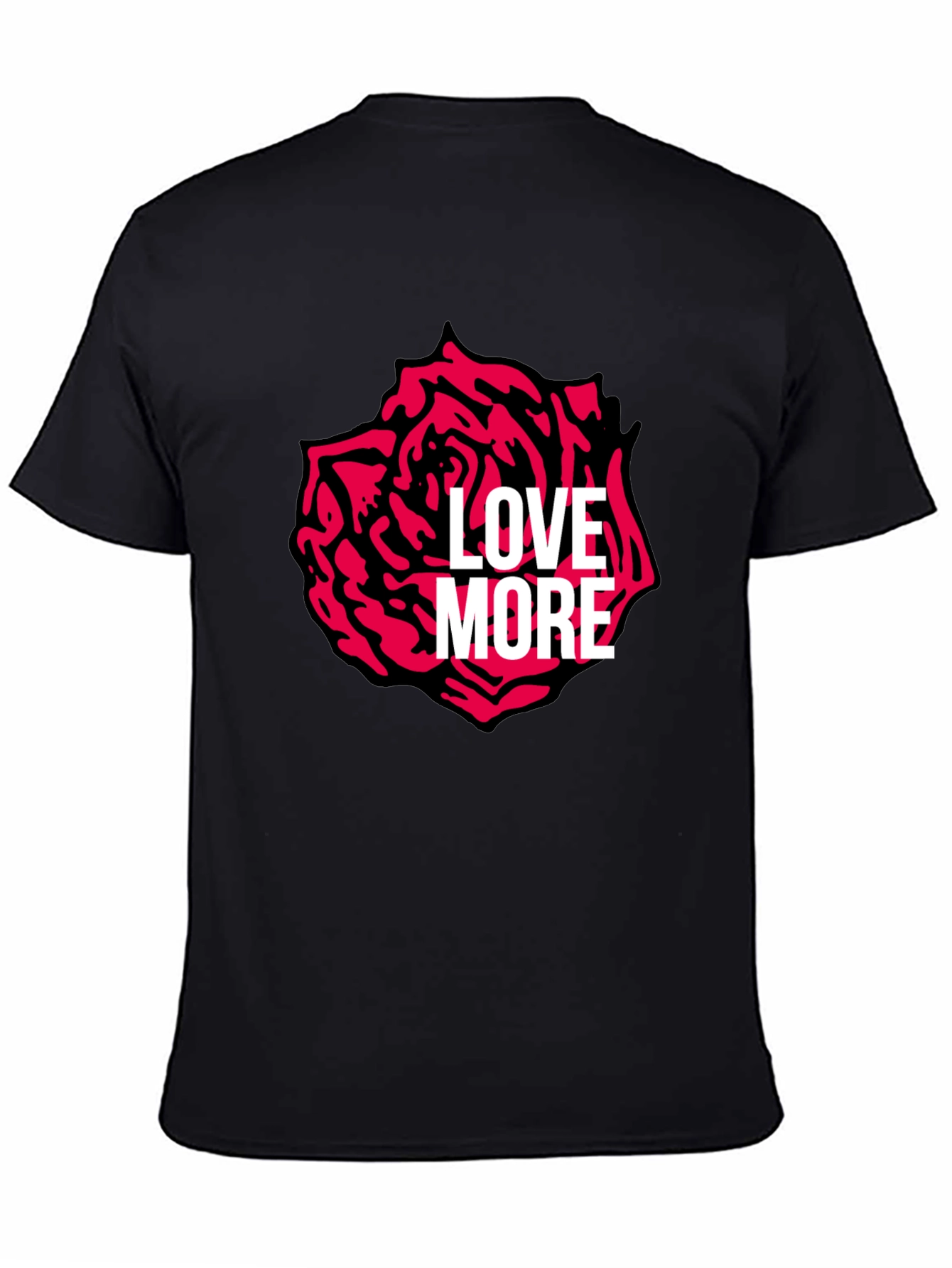 Black Love More Rose Graphic Tee - Stylish Black T-Shirt view 4