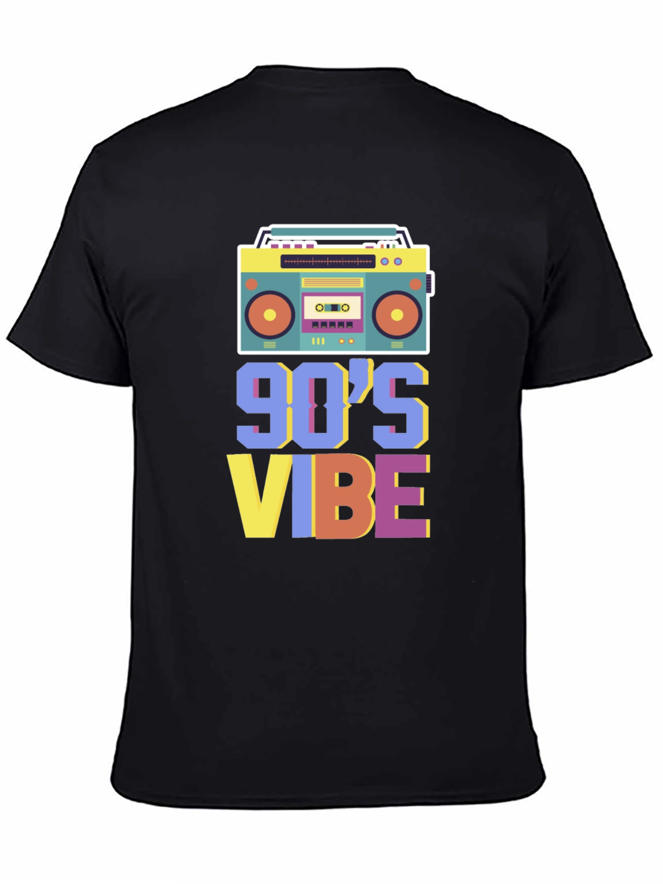 Black Retro 90's Vibe Graphic Tee view 4
