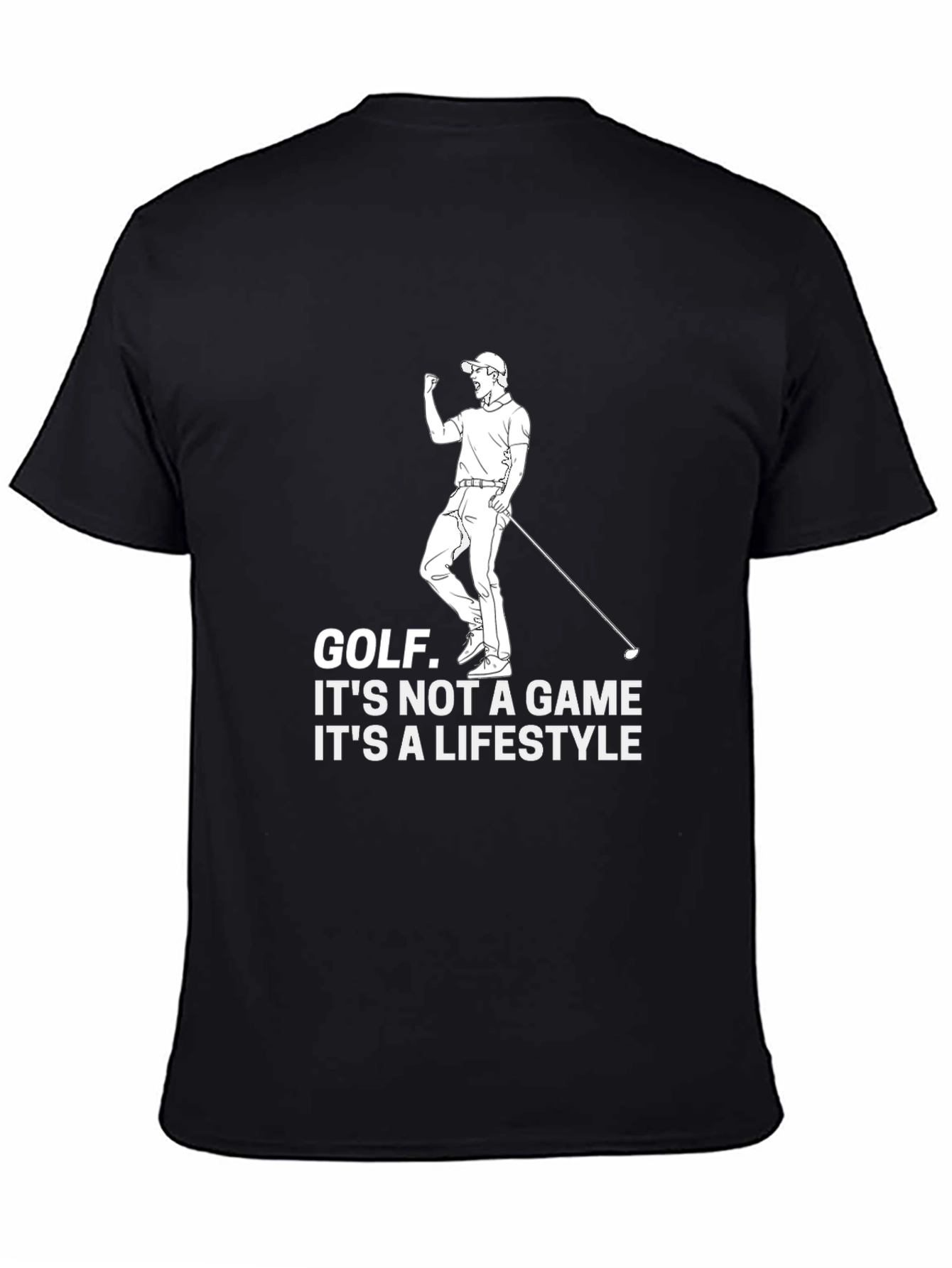 Black Golf Lifestyle T-Shirt - Black Cotton Graphic Tee view 4