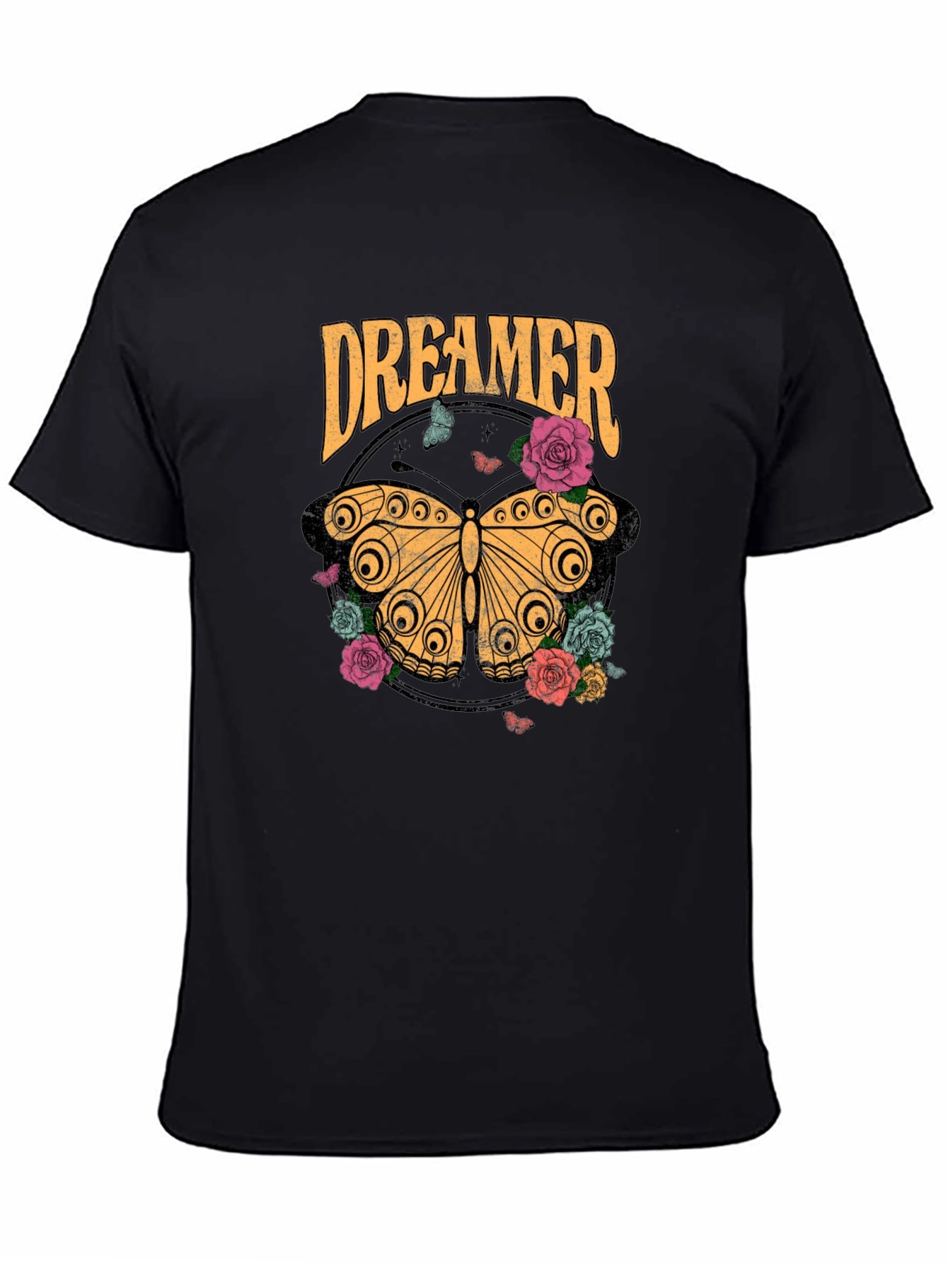 Black Dreamer Butterfly Graphic T-Shirt view 4