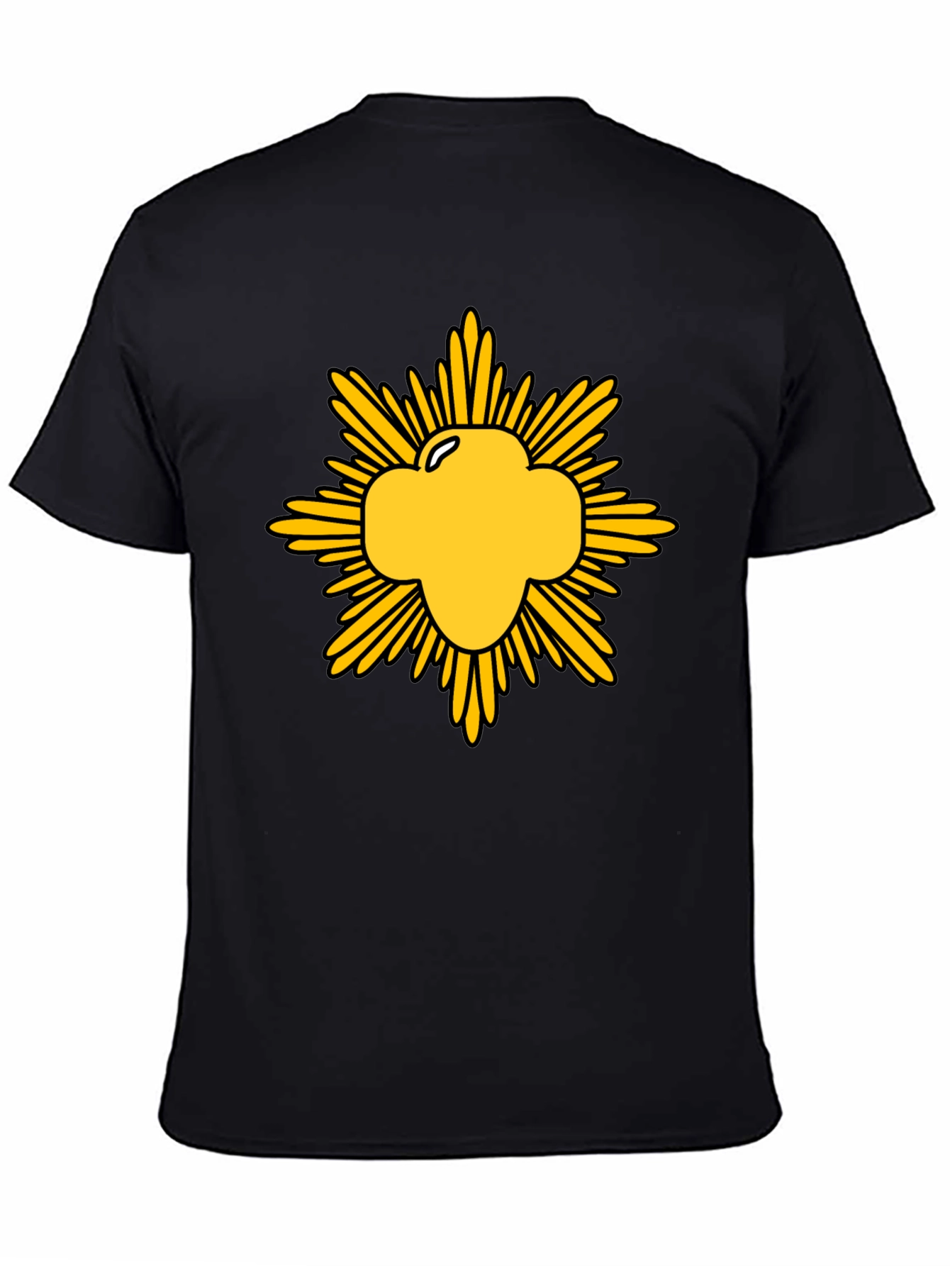 Black Golden Cloverburst Graphic Tee - Black Cotton Blend view 4