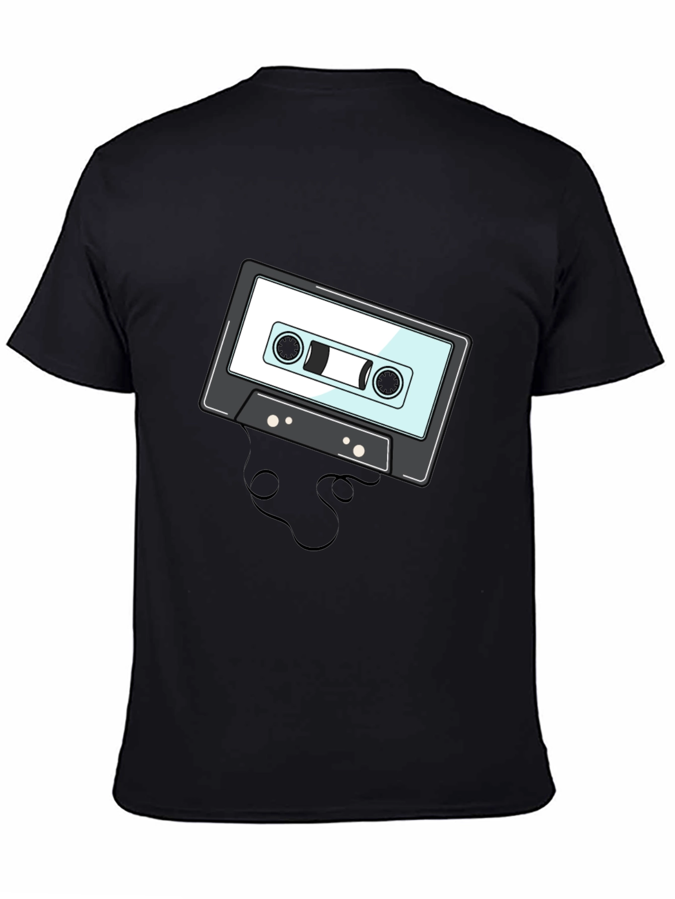 Black Retro Cassette Tape Graphic T-Shirt view 4