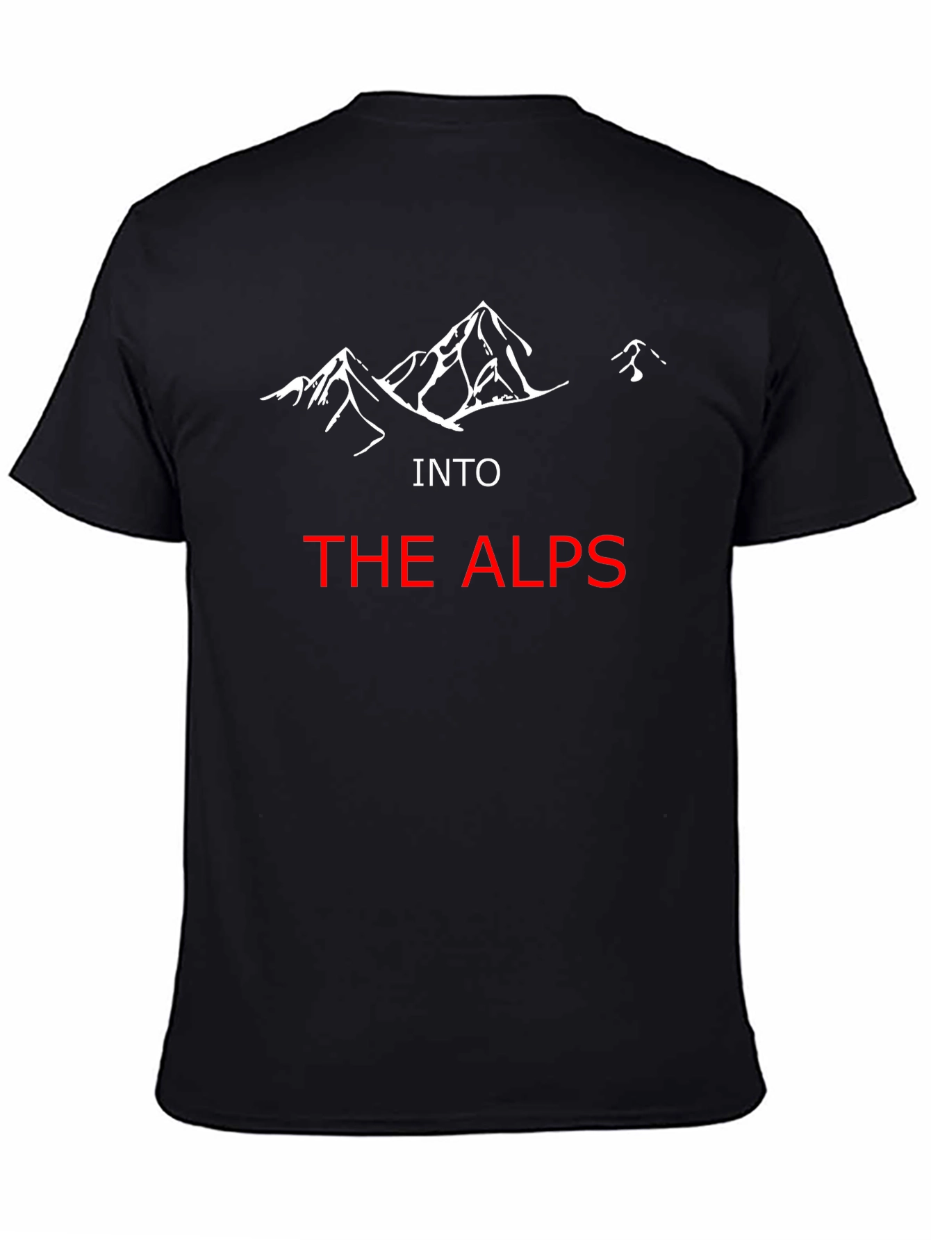 Black Into The Alps Graphic Tee - Mountain Adventure Shirt view 4