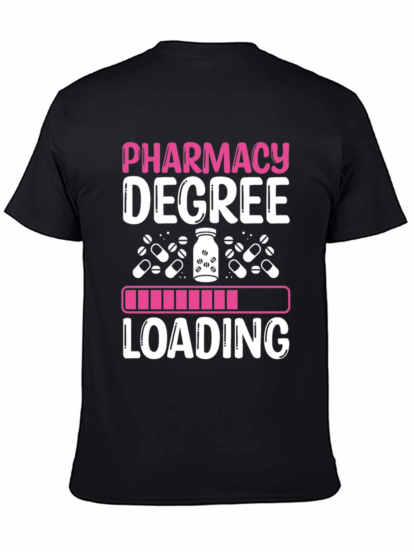 Black Pharmacy Degree Loading T-Shirt view 4