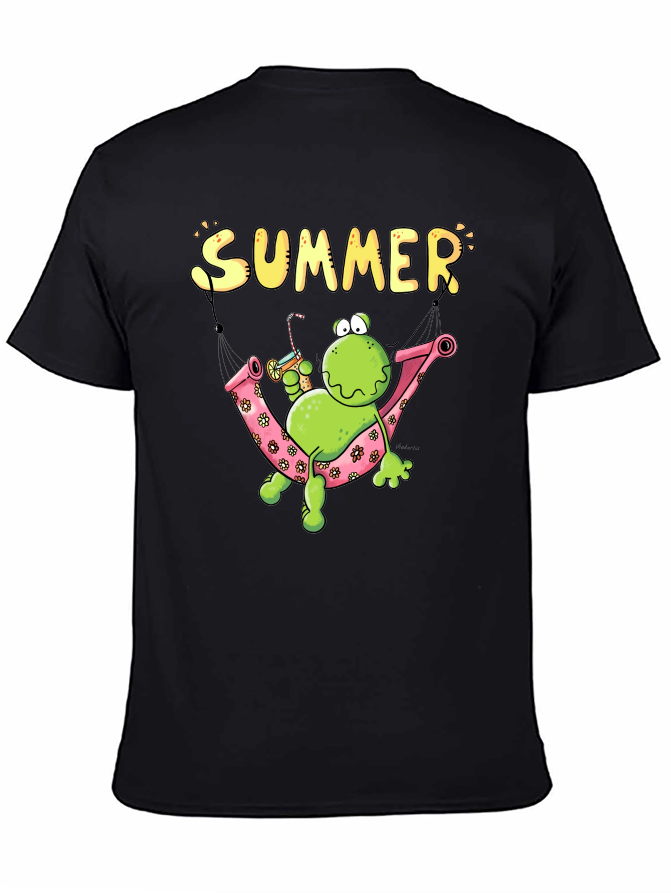 Black Summer Frog Hammock Graphic Tee view 4