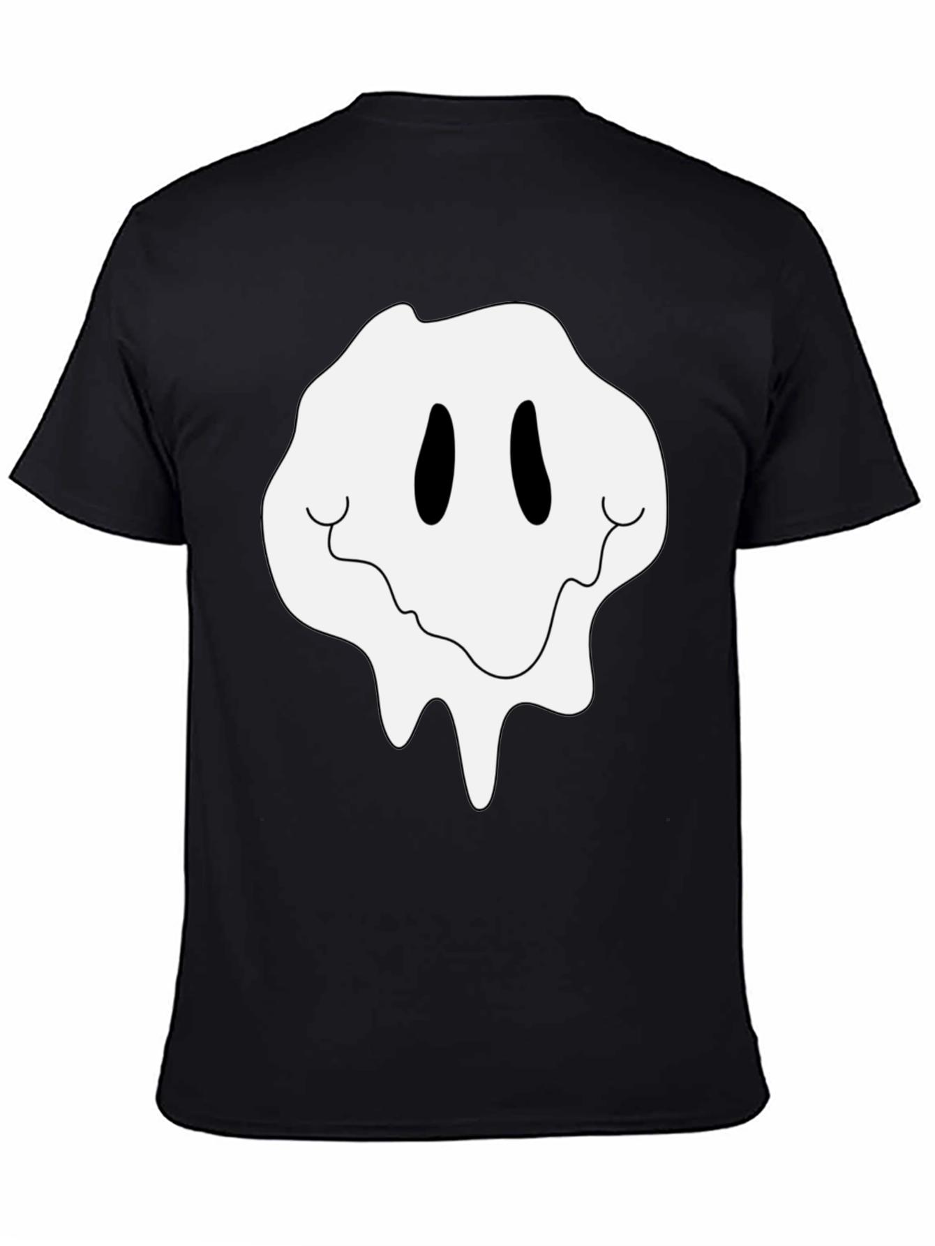 Black Melting Smiley Face Graphic Tee view 4