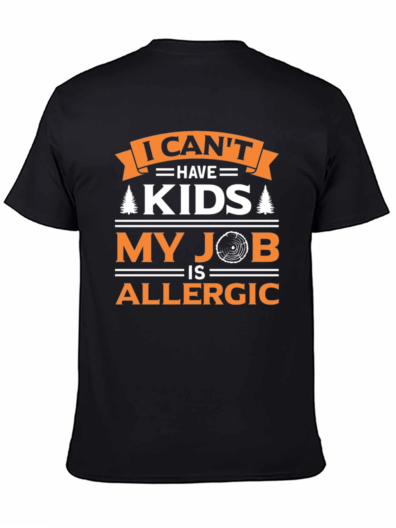 Black Funny Job Allergic T-Shirt view 4