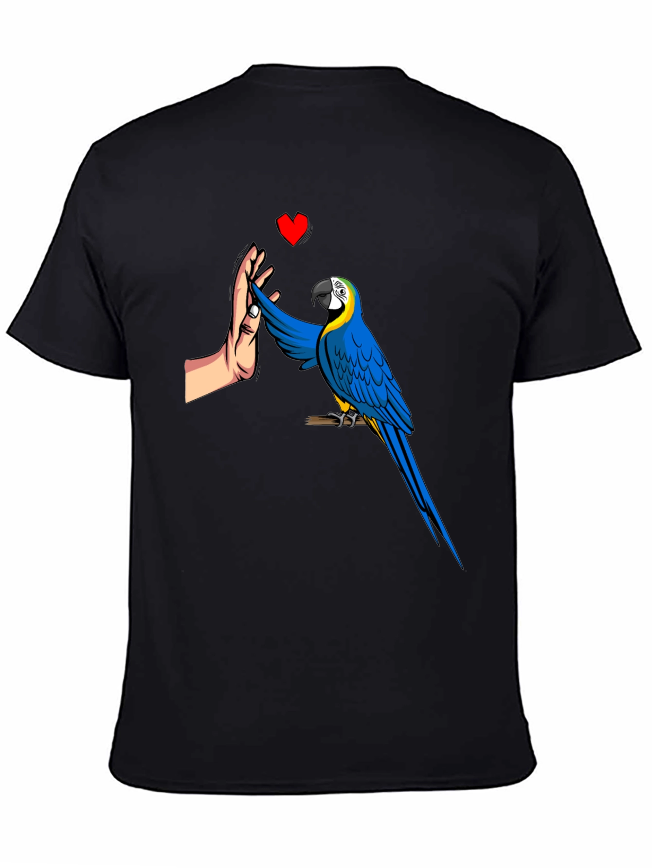 Black Parrot High Five Graphic Tee - Men's Black T-Shirt view 4