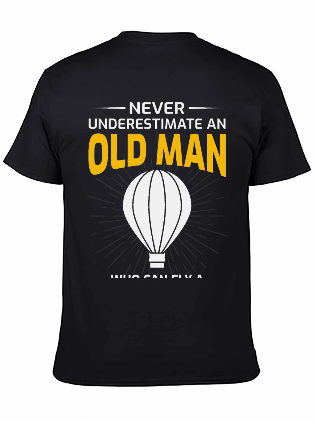 Black Never Underestimate an Old Man T-Shirt view 4
