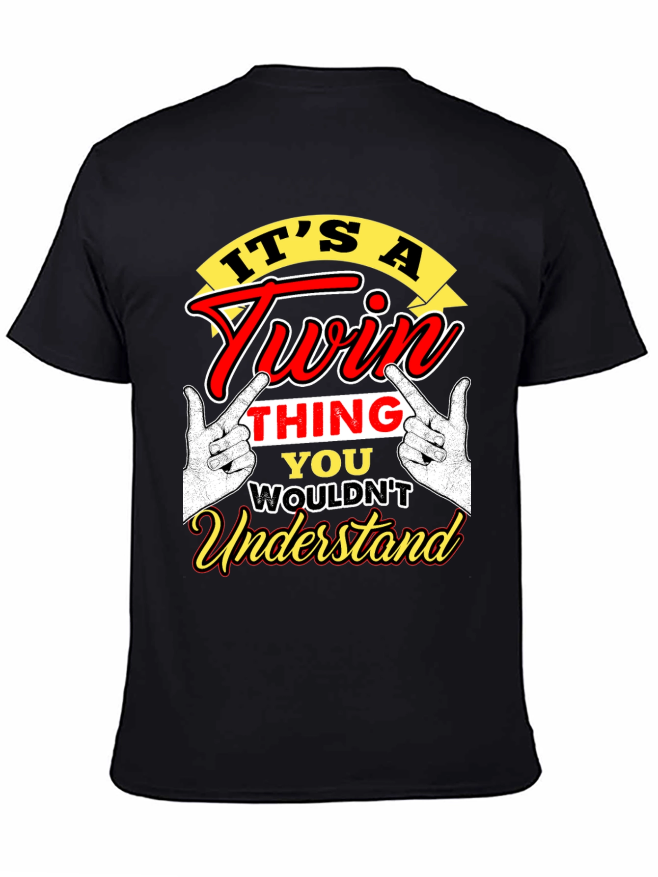 Black It's a Twin Thing T-Shirt view 4