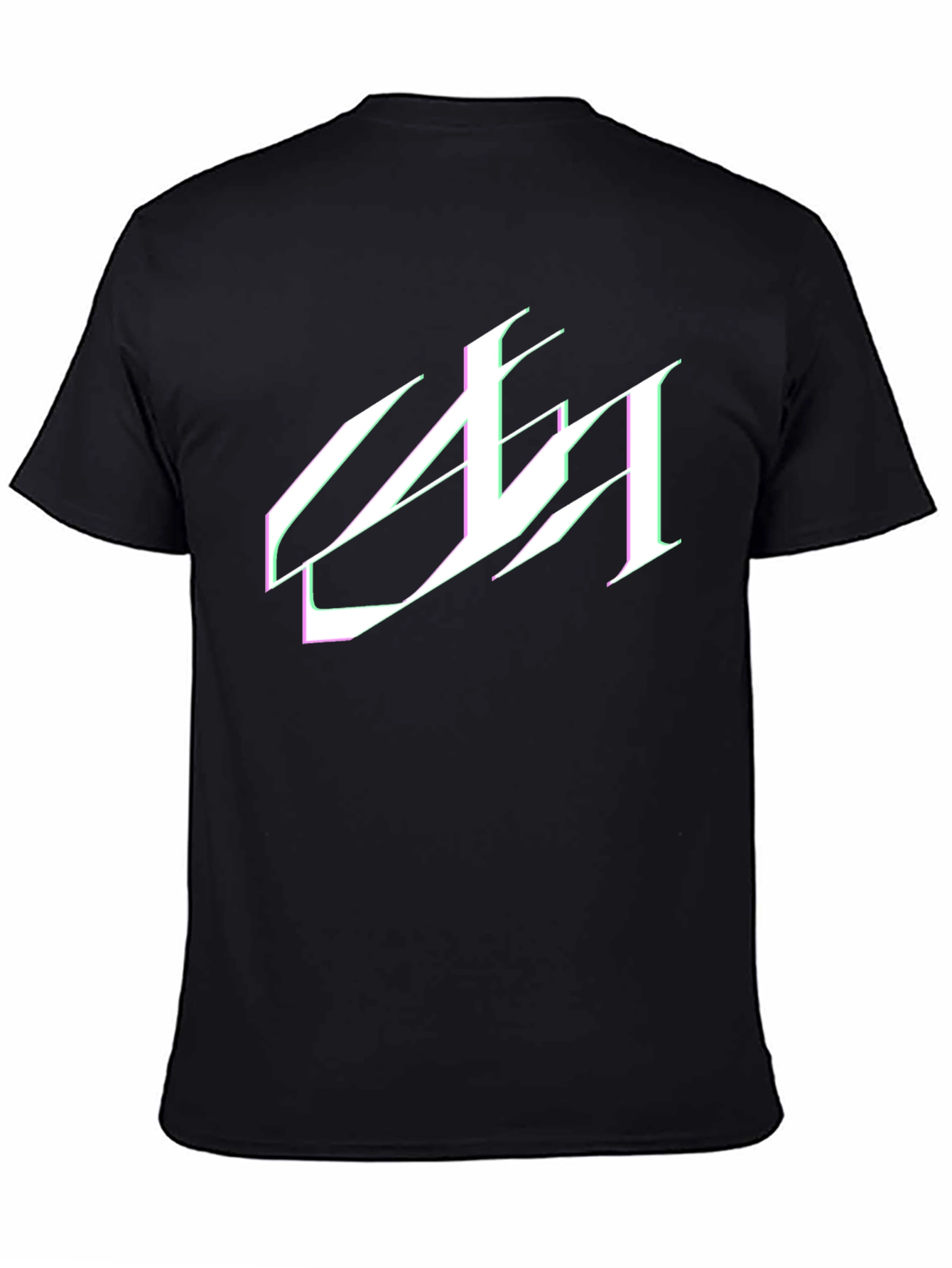 Black Modern Graphic Tee - Black view 4