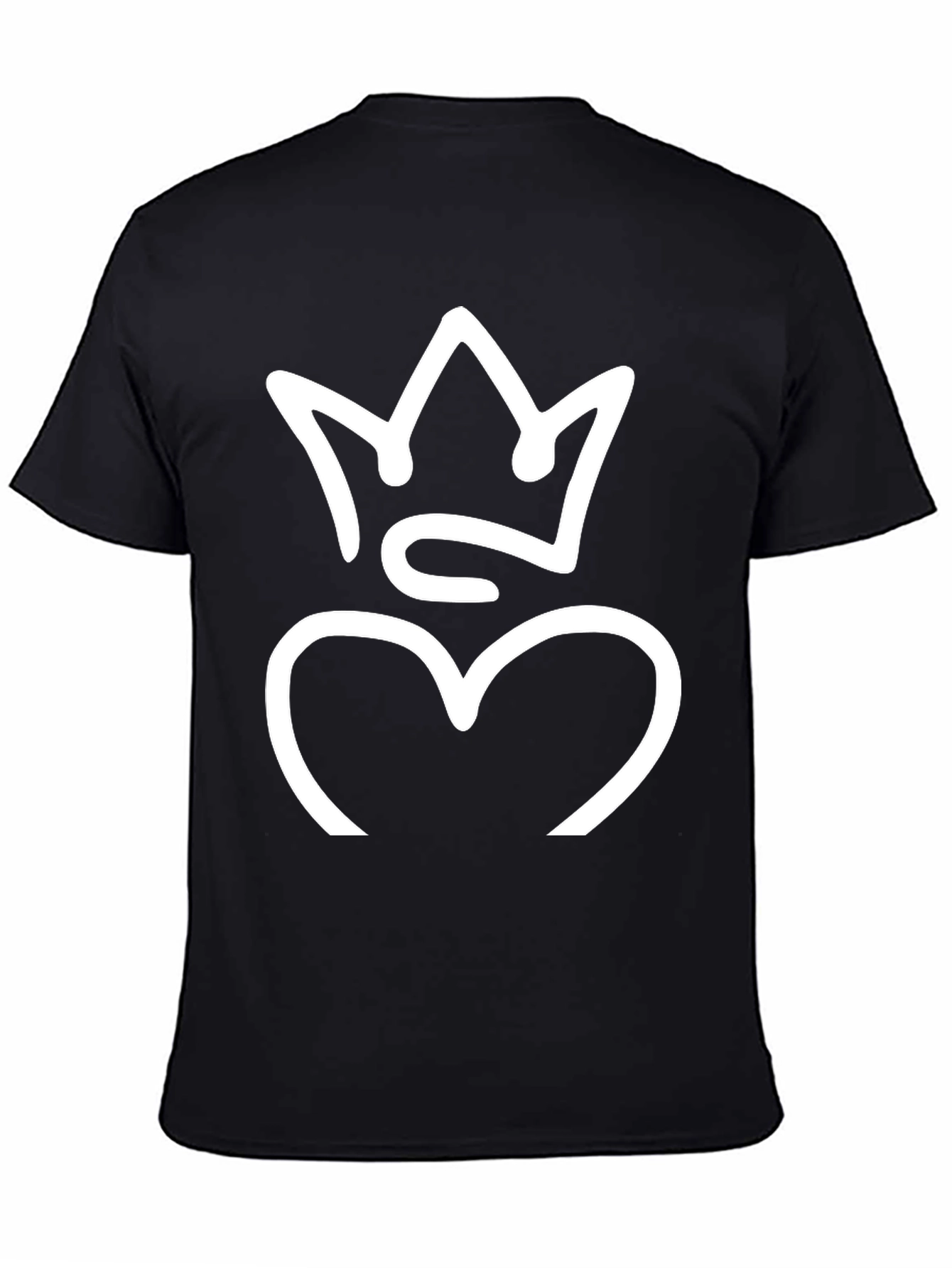 Black Crown Heart Graphic Tee - Black Cotton Blend view 4