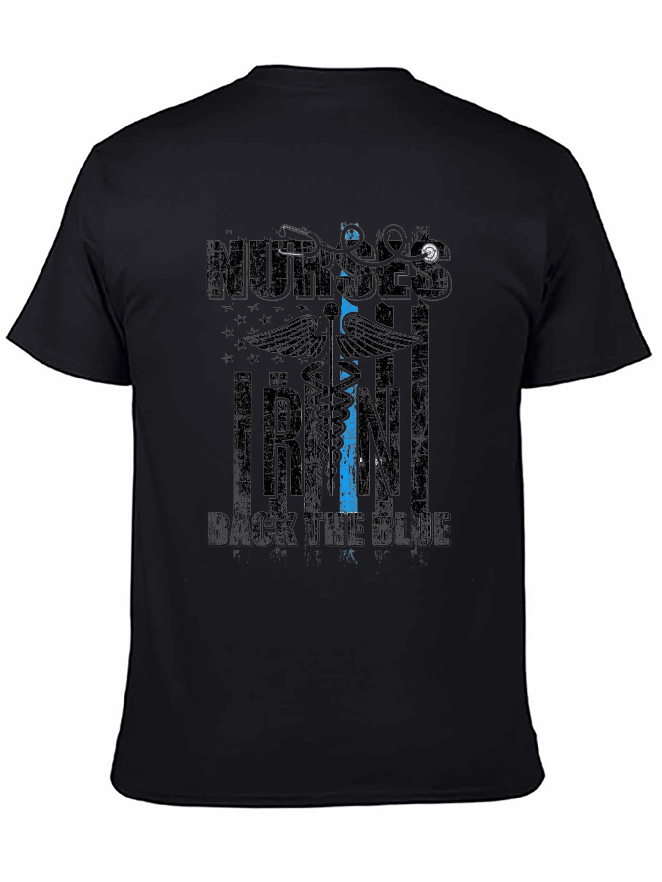 Black Nurses Back the Blue Graphic Tee - Unisex view 4
