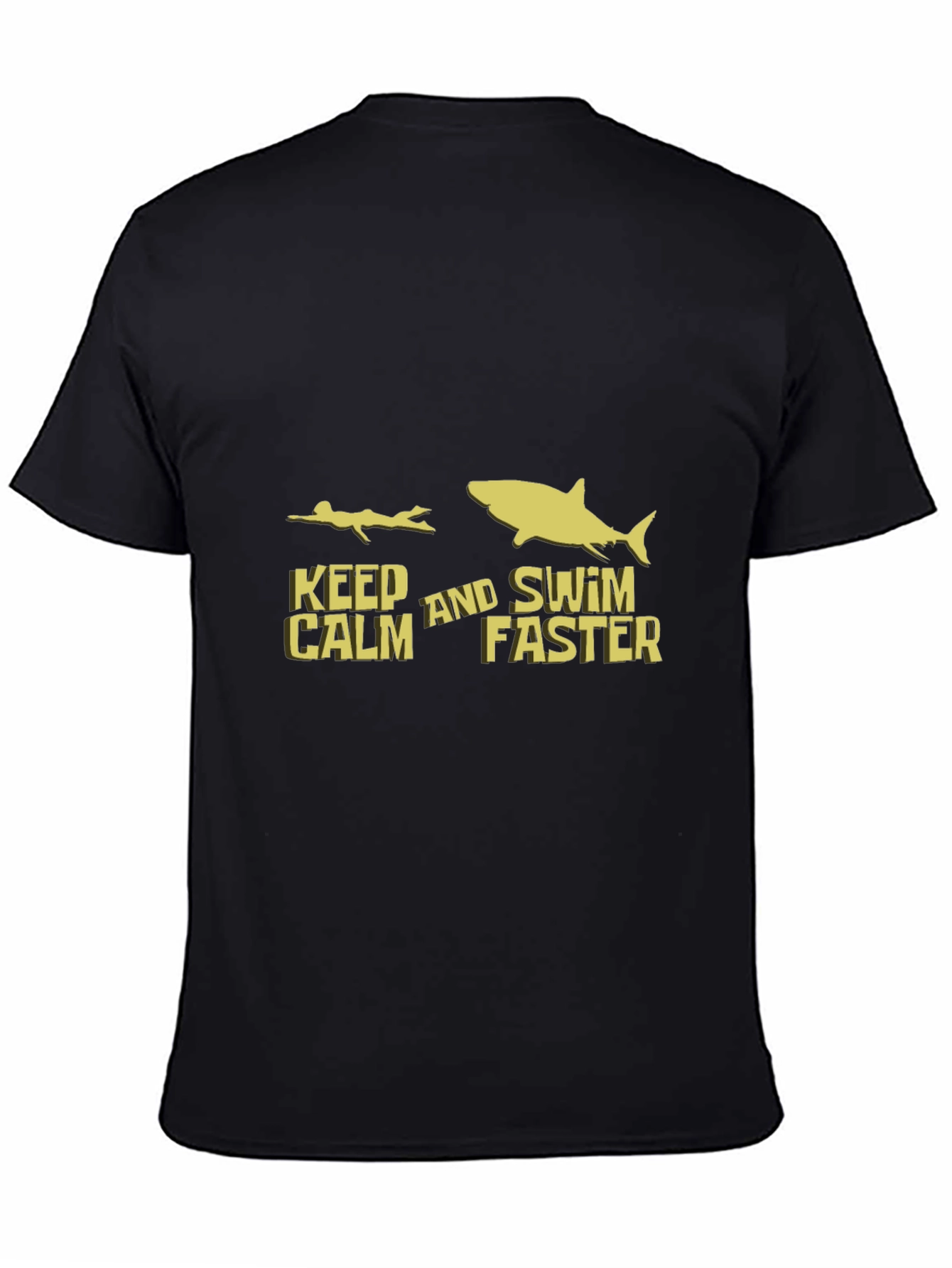 Black Keep Calm and Swim Faster T-Shirt view 4
