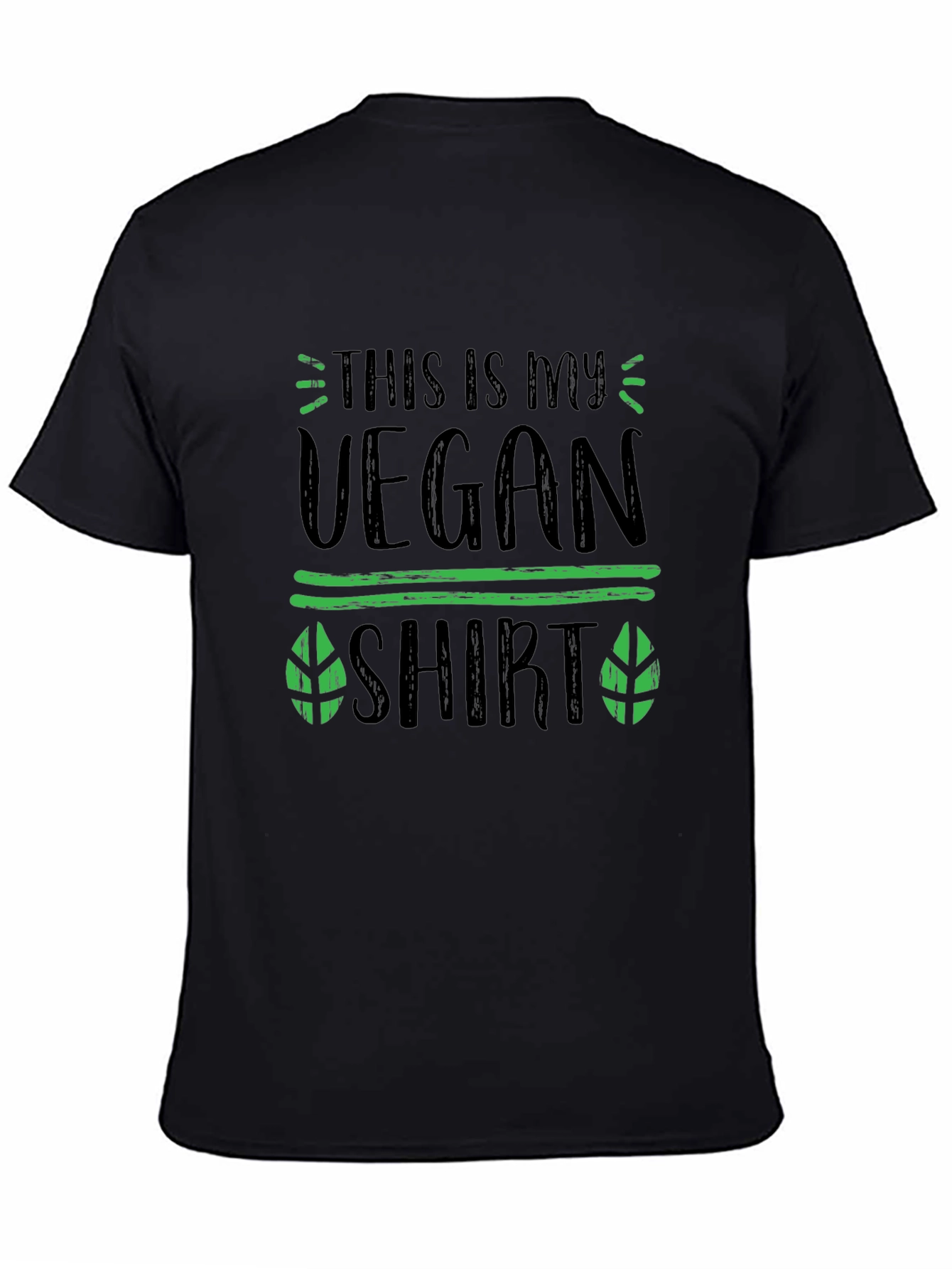 Black Vegan Shirt: "This Is My Vegan Shirt" - Black Tee view 4