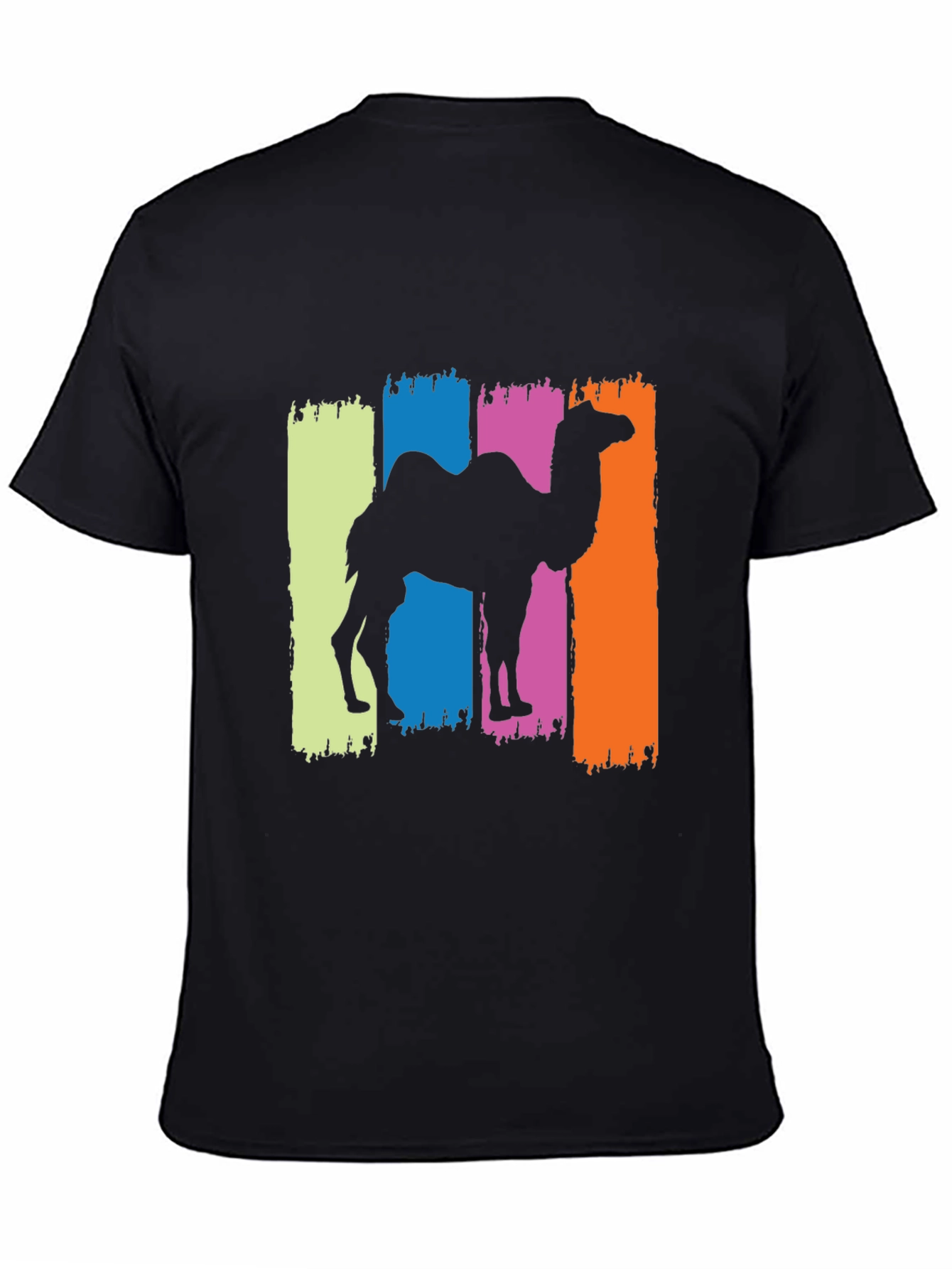 Black Camel Silhouette Graphic Tee - Black Cotton T-Shirt view 4