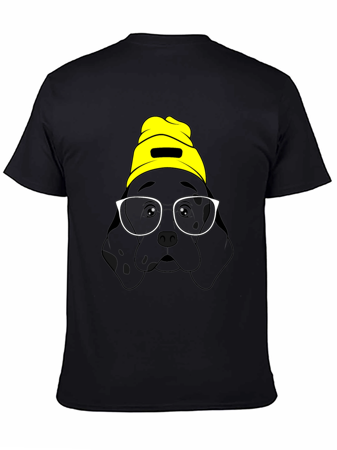 Black Dog in Beanie Graphic T-Shirt view 4