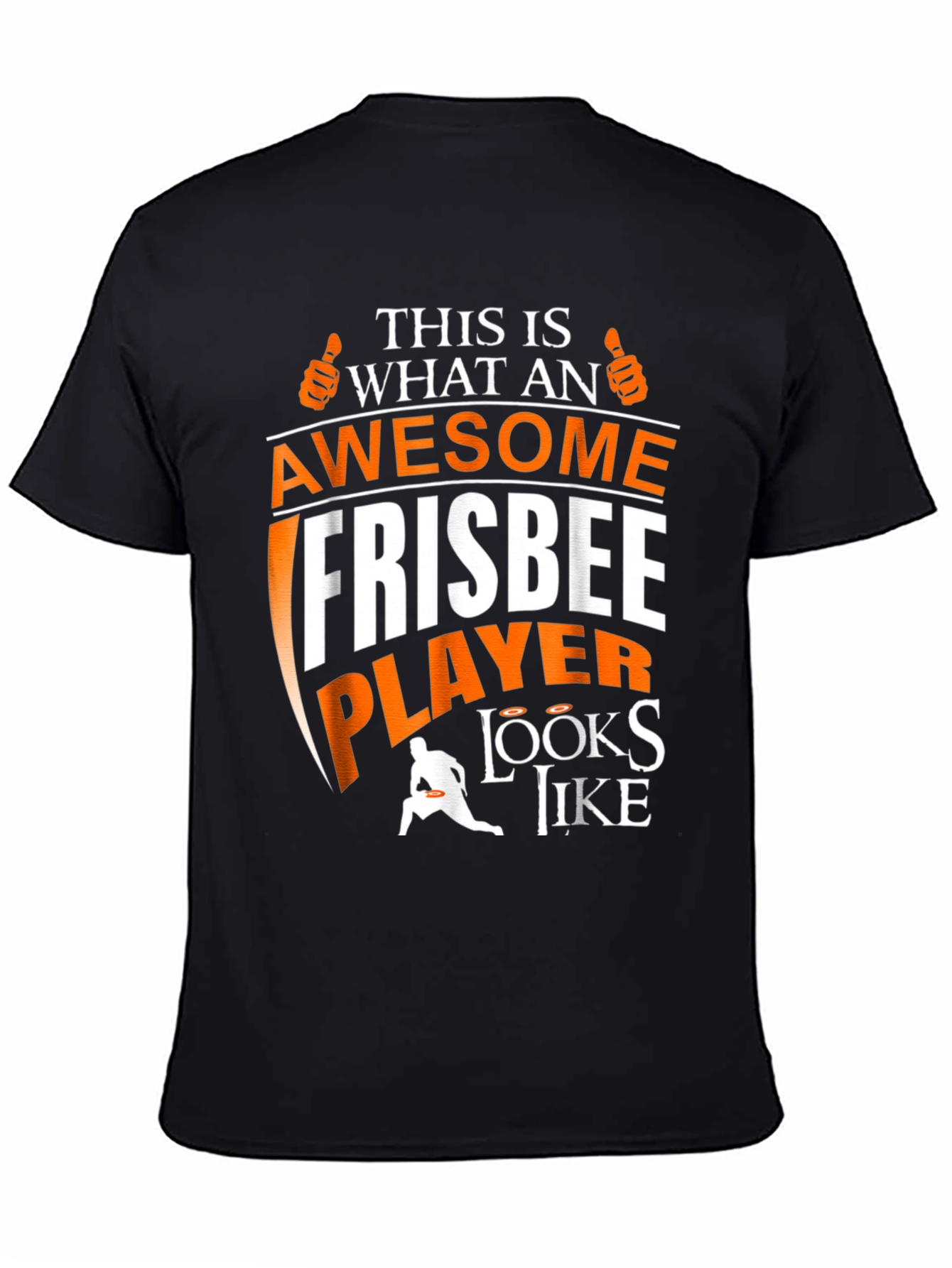 Black Awesome Frisbee Player Graphic Tee view 4