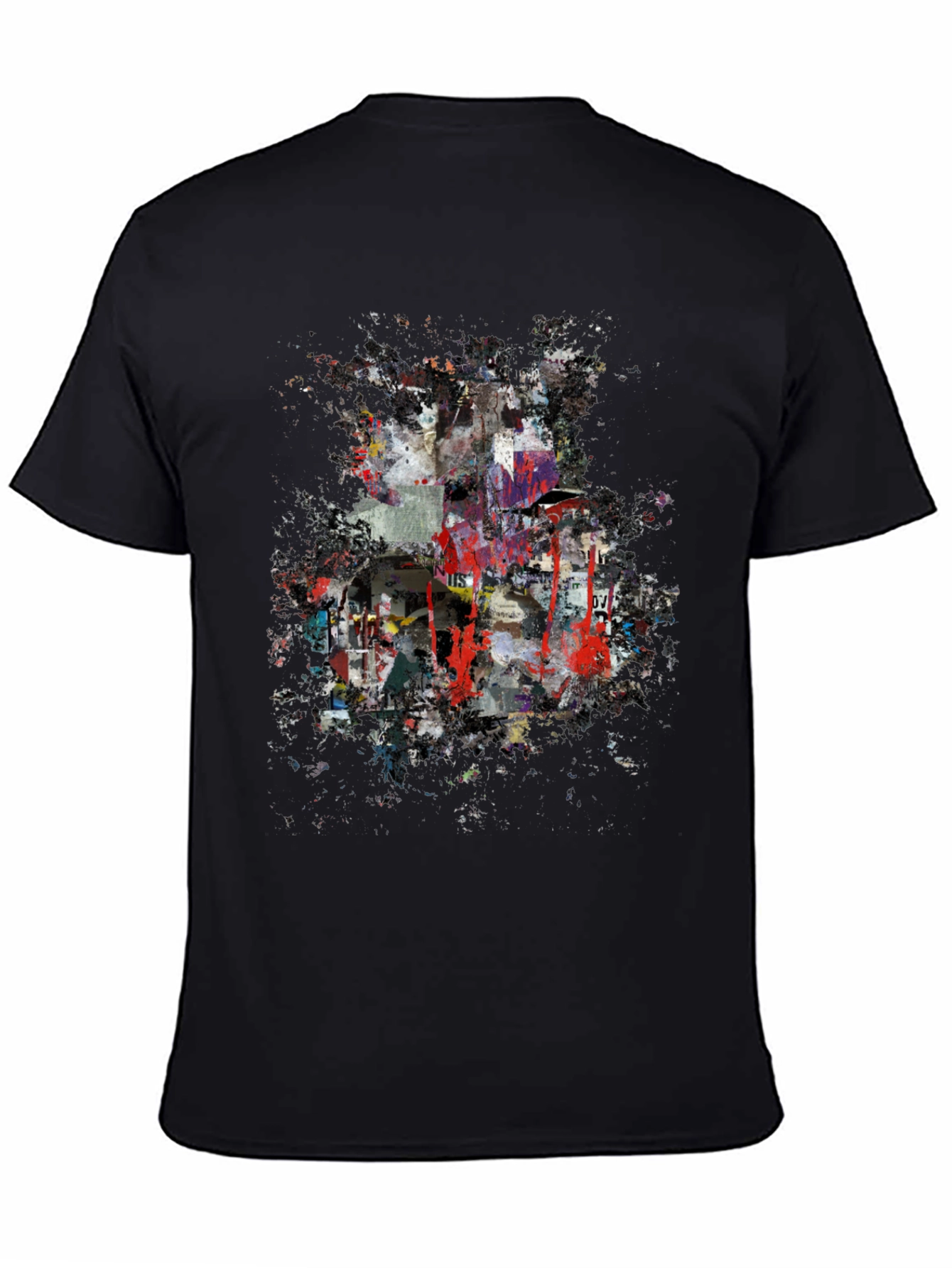 Black Abstract Art T-Shirt - Modern Graphic Tee view 4