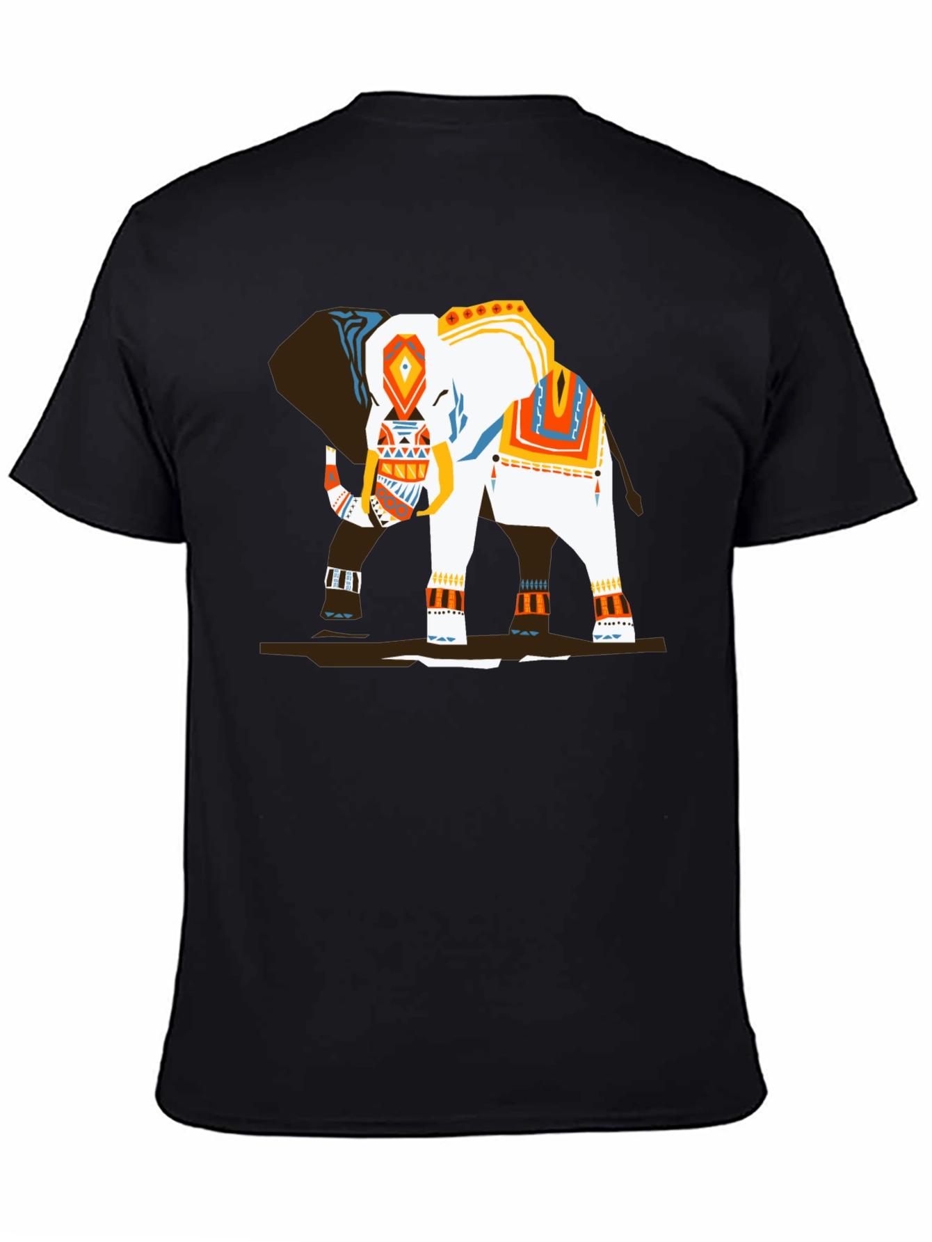 Black Elephant Graphic Tee - Black Cotton T-Shirt view 4