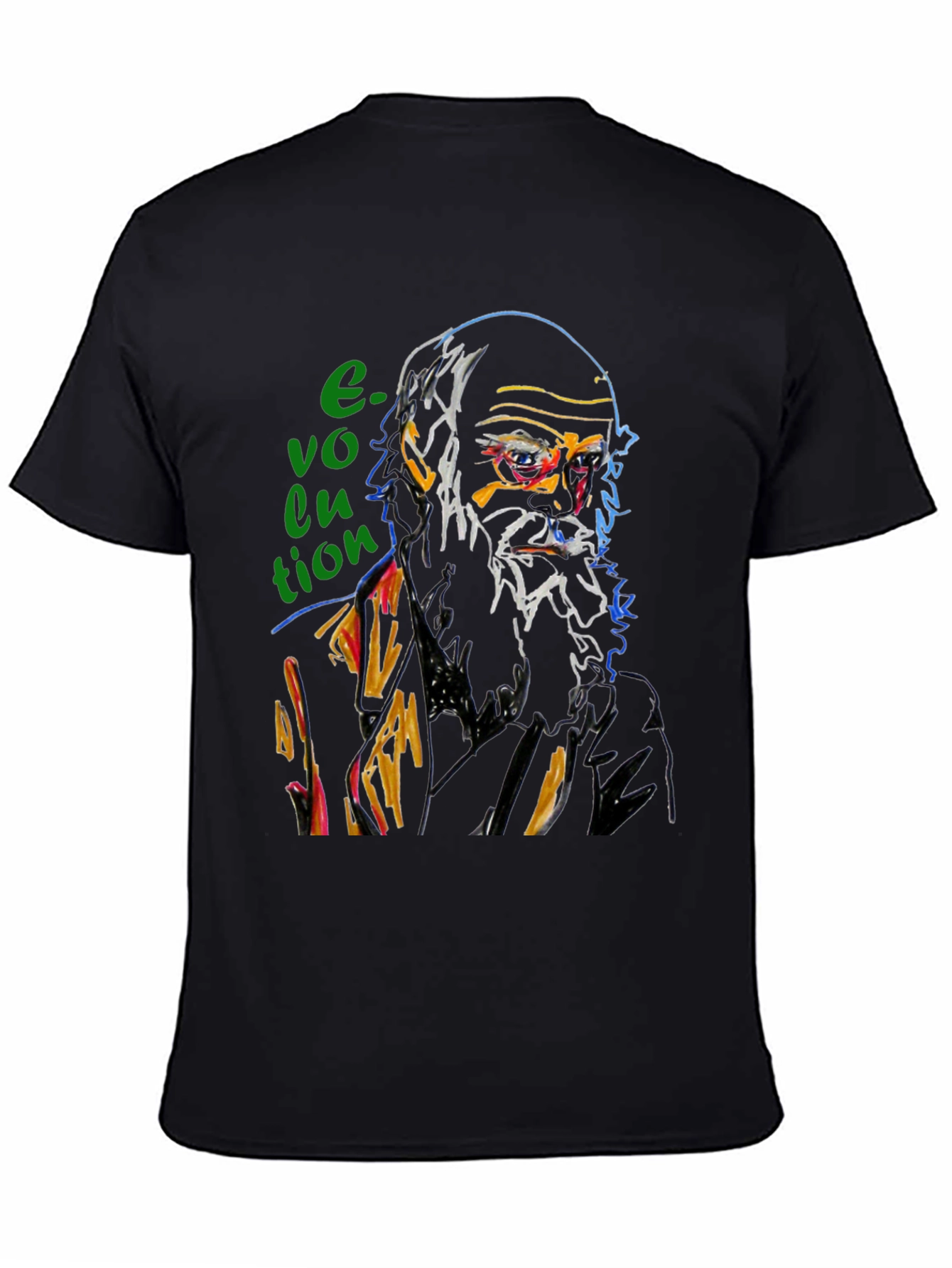 Black Evolution Graphic T-Shirt - Darwin Inspired Design view 4