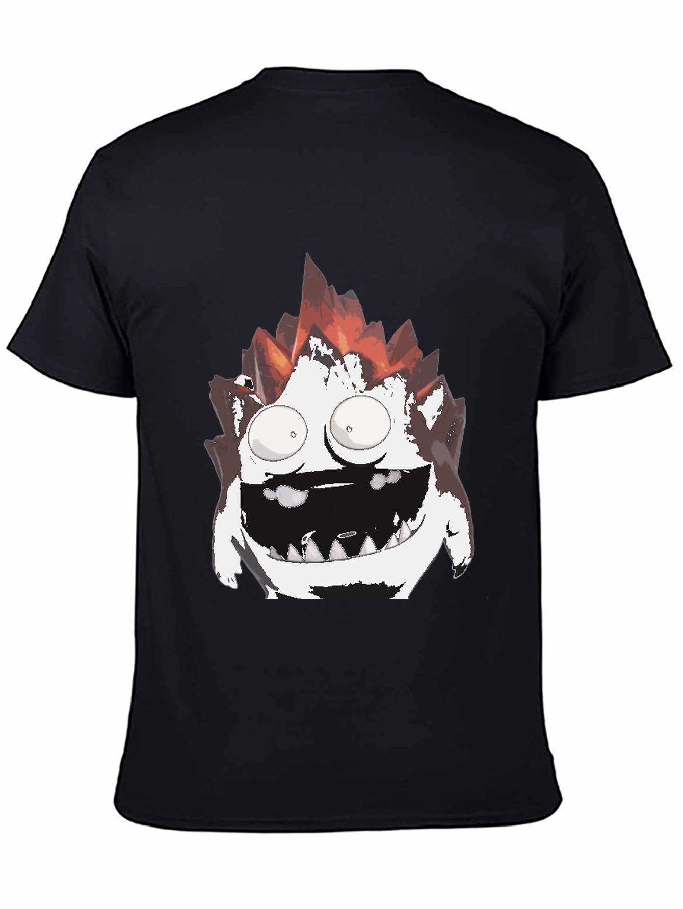 Black Monster Graphic Print Men's Black T-Shirt view 4