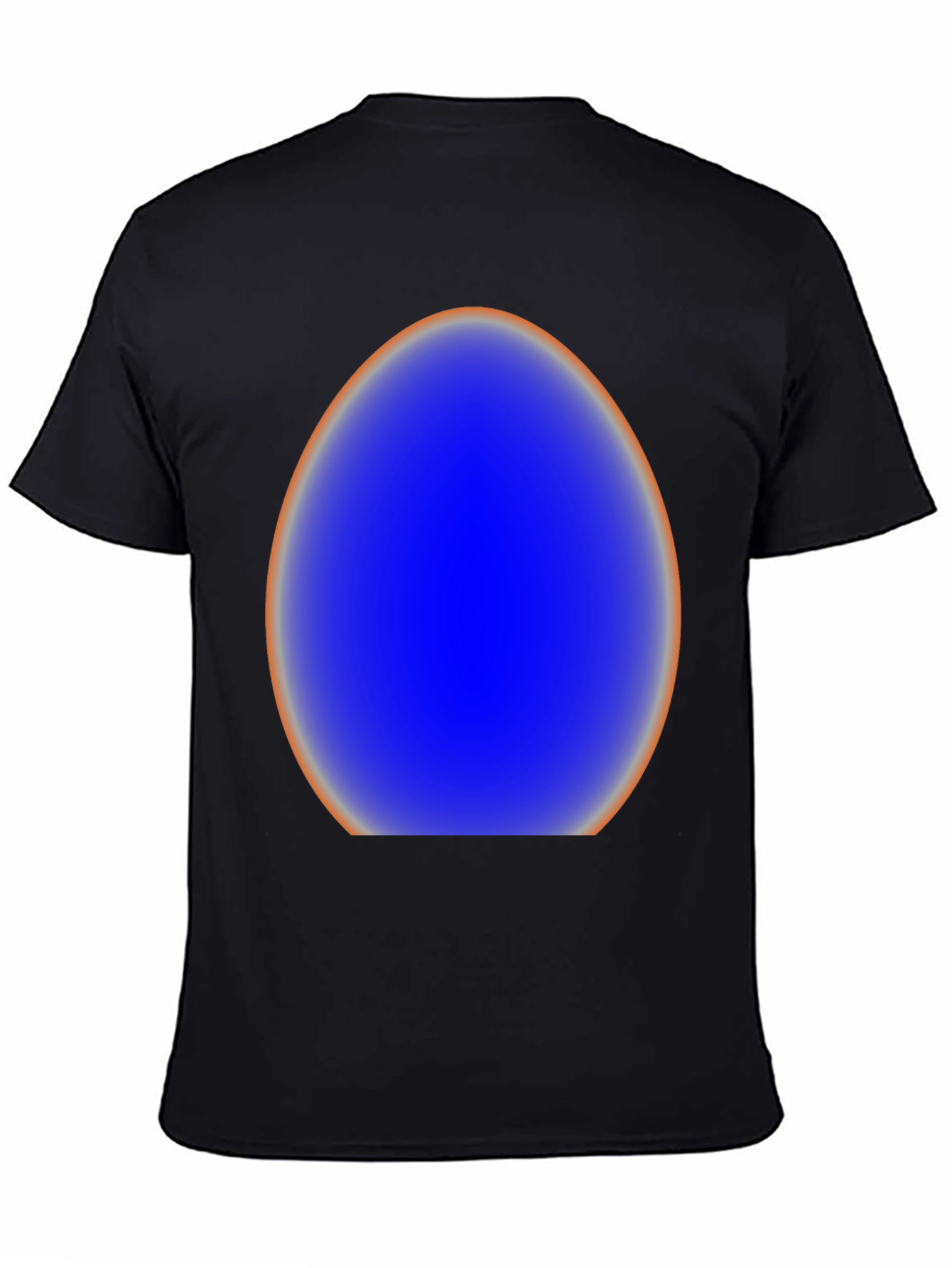 Black Abstract Blue Egg Graphic Tee - Modern Style view 4