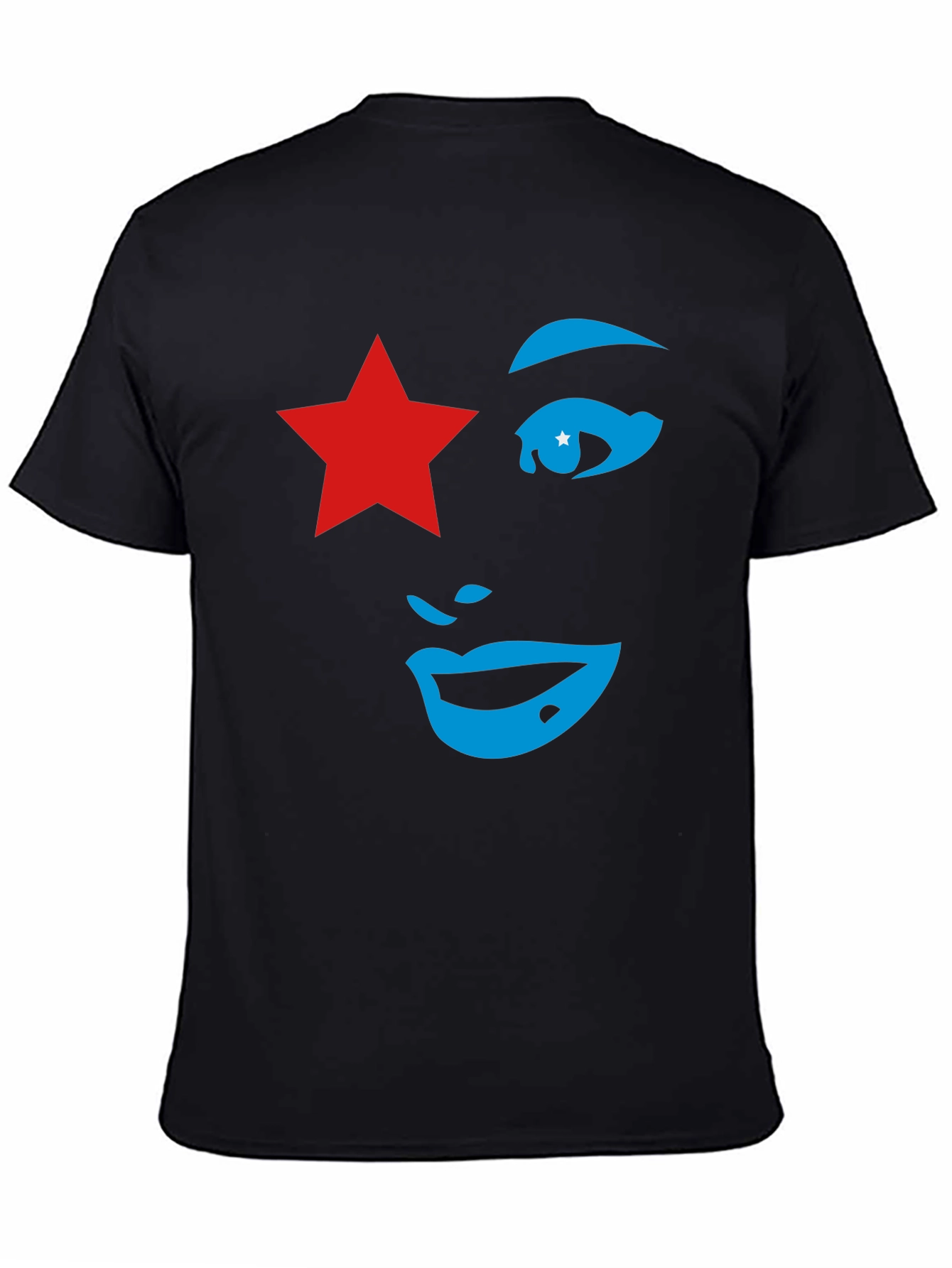 Black Star Face Graphic Tee - Unique Style view 4