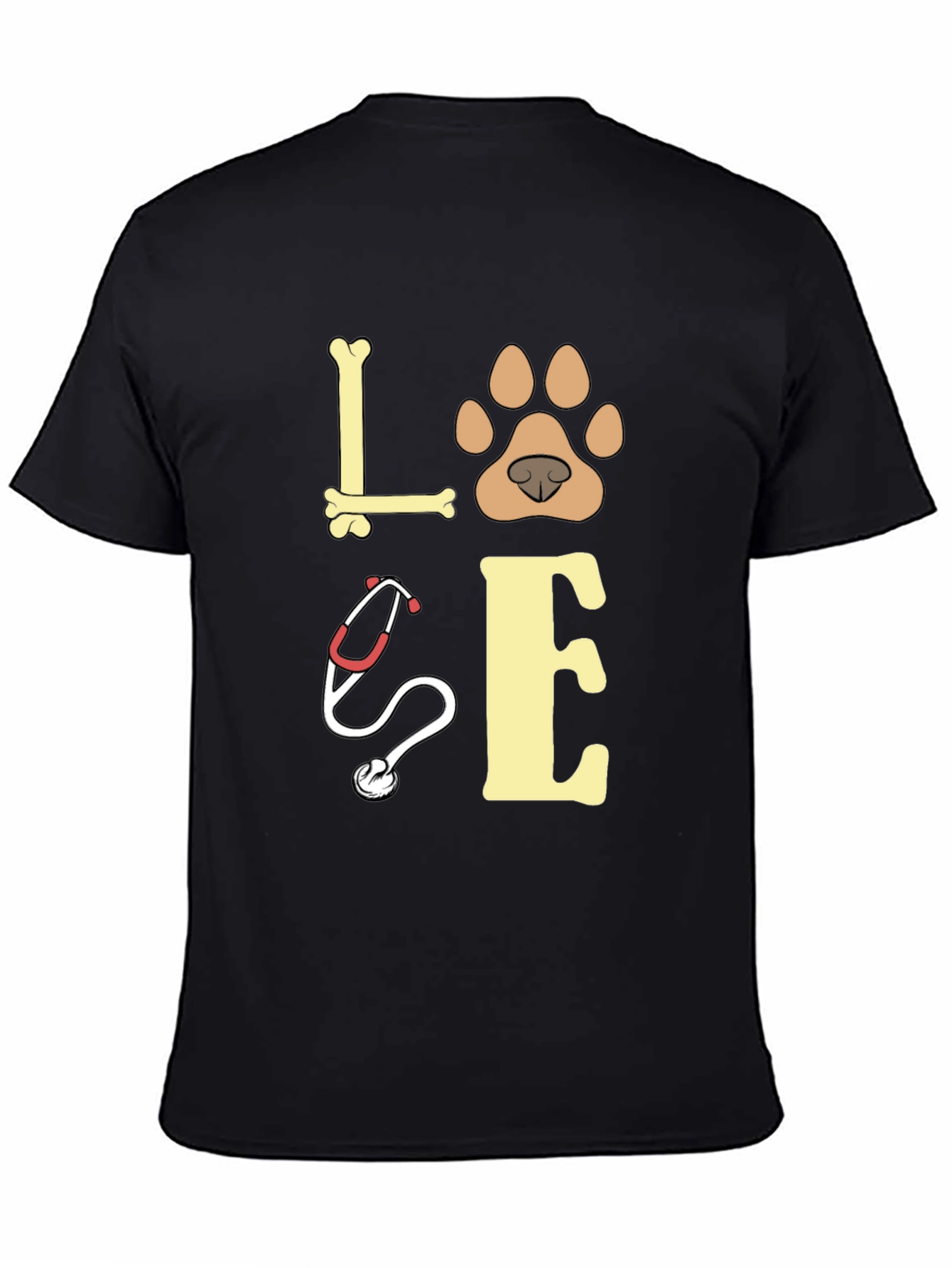 Black Love Veterinarian T-Shirt view 4
