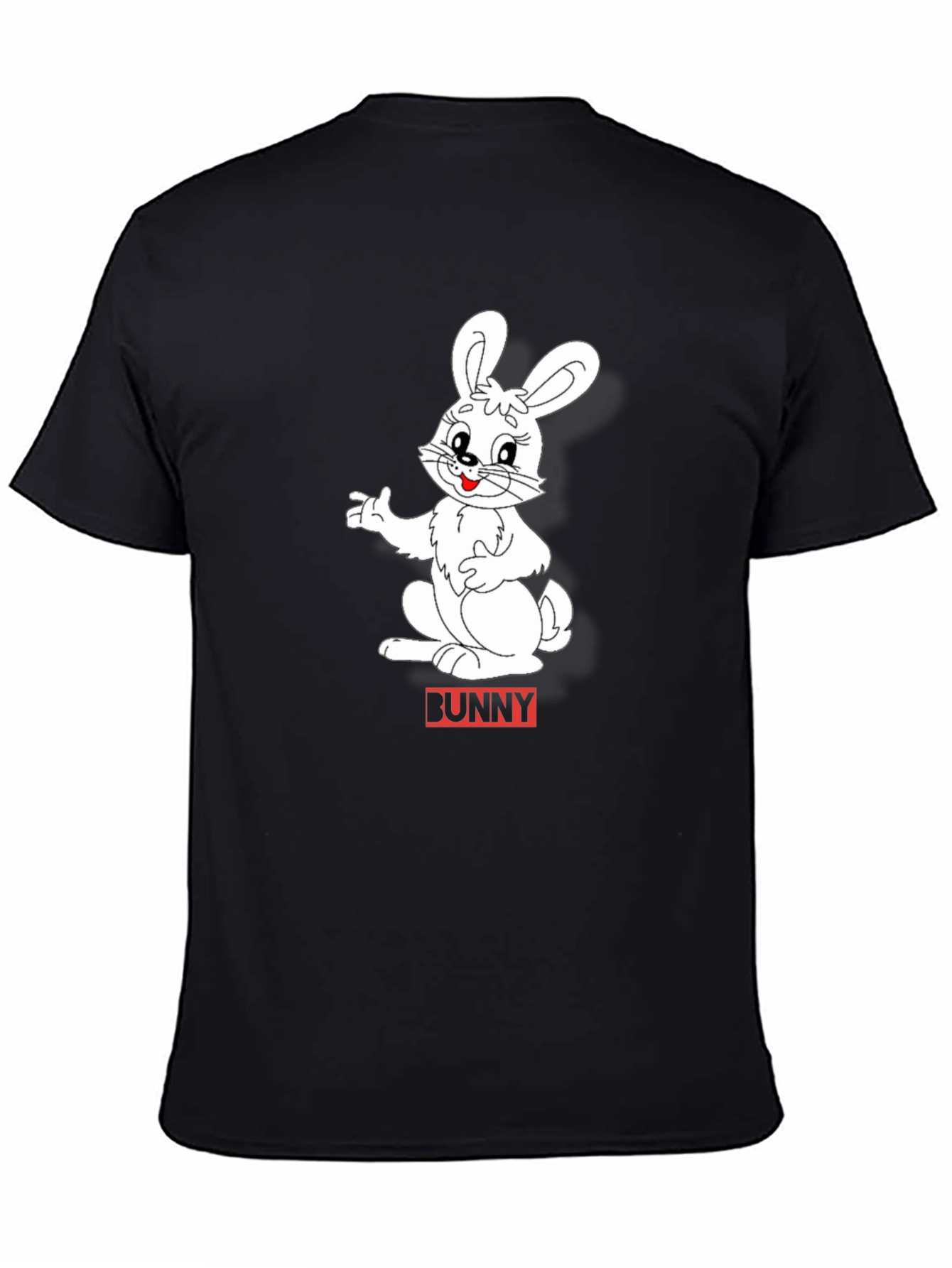 Black Bunny Graphic Black T-Shirt - Soft Cotton Blend Casual Tee view 4
