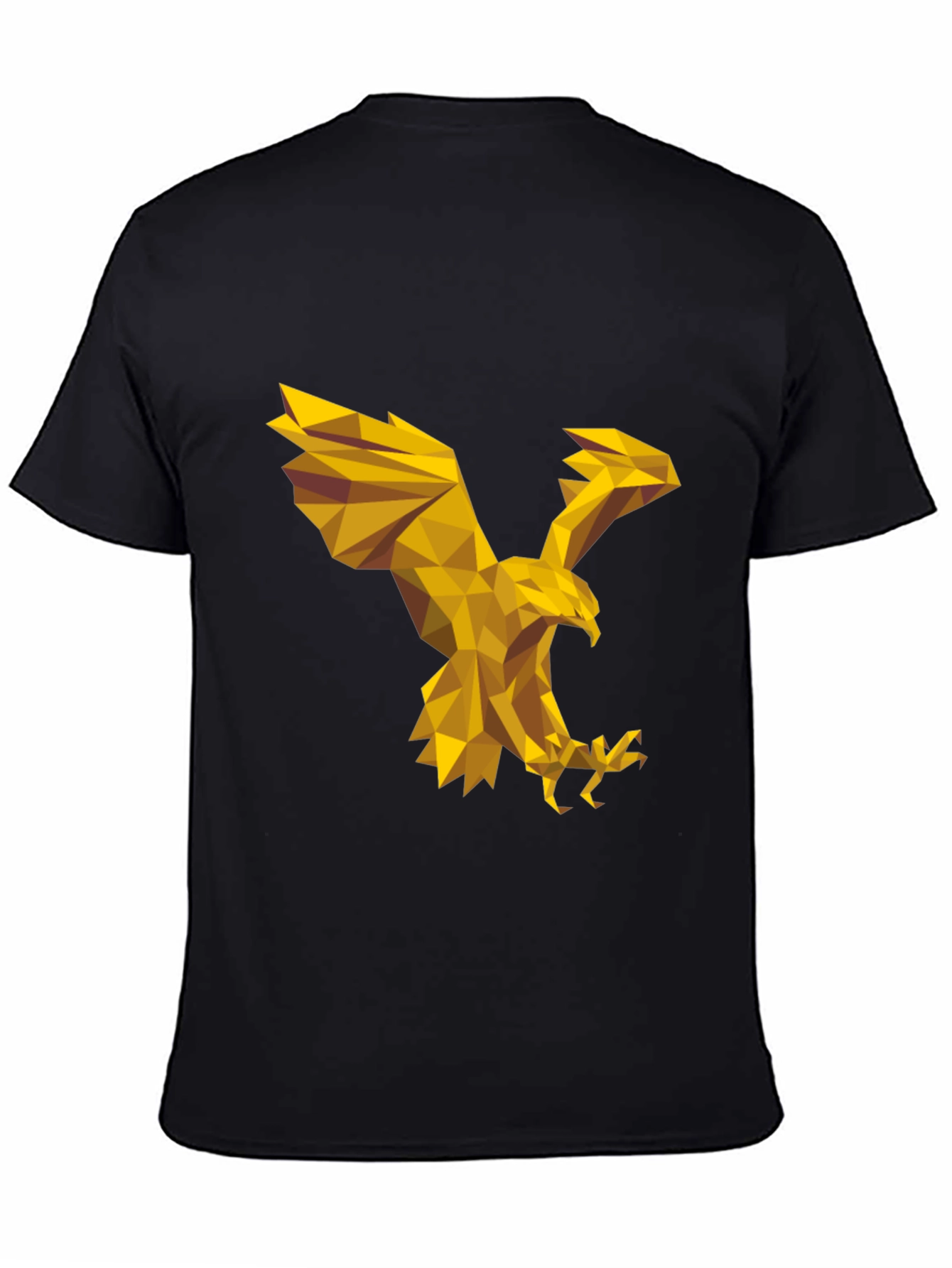 Black Geometric Eagle Graphic Tee - Stylish Black T-Shirt view 4