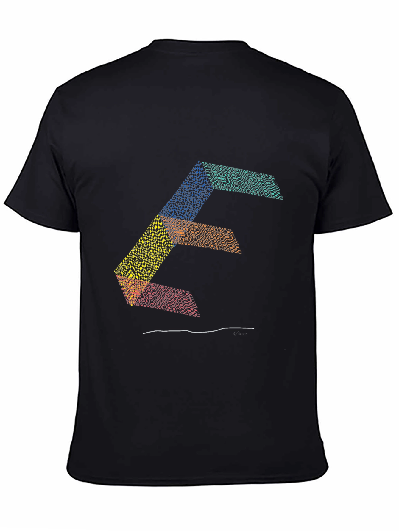 Black Abstract Letter Graphic Print Tee view 4