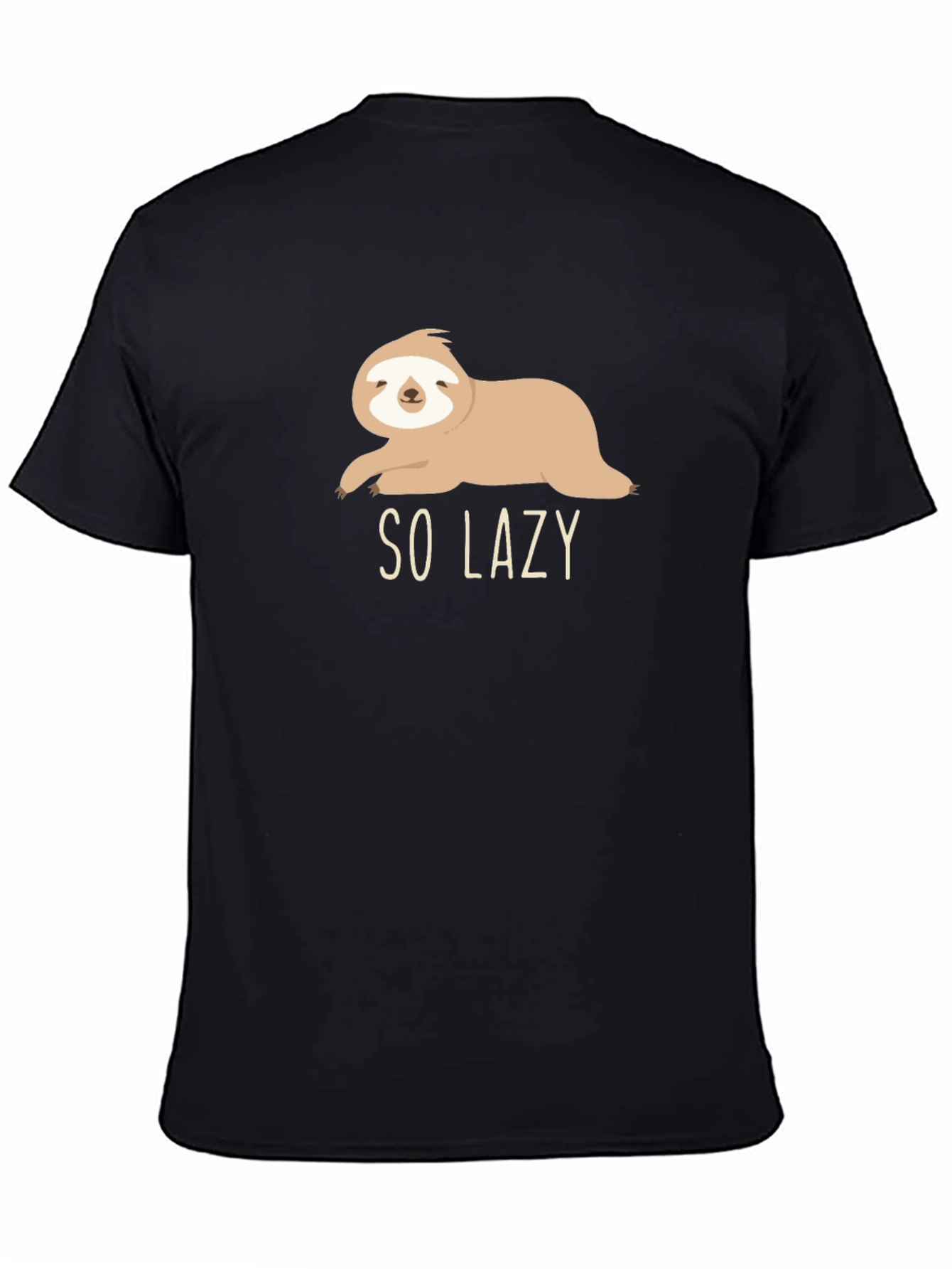 Black So Lazy Sloth Graphic Tee - Comfy Casual Style view 4